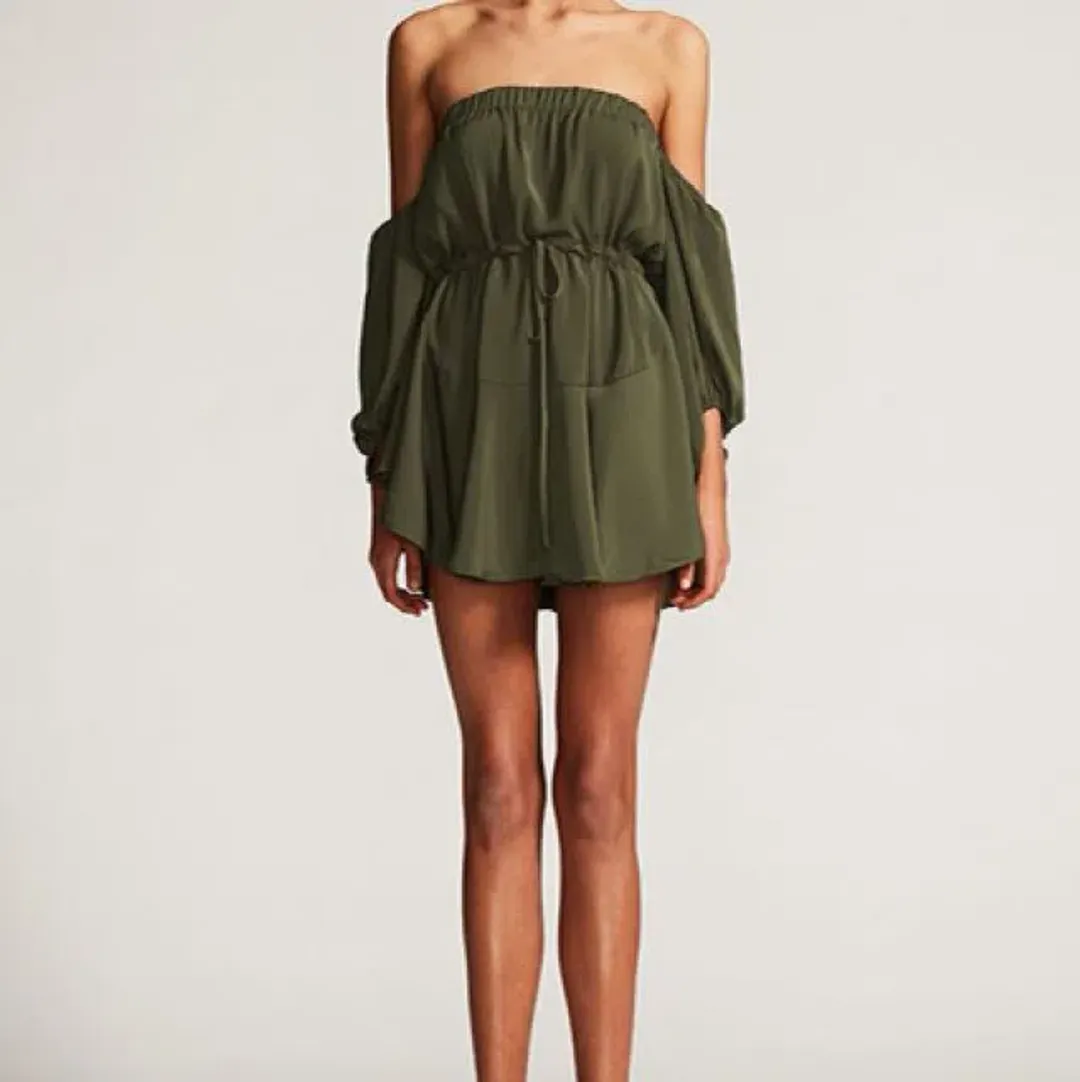 Shona Joy Core Off The Shoulder Mini Dress Green Size 10 for rent on The Volte - main image