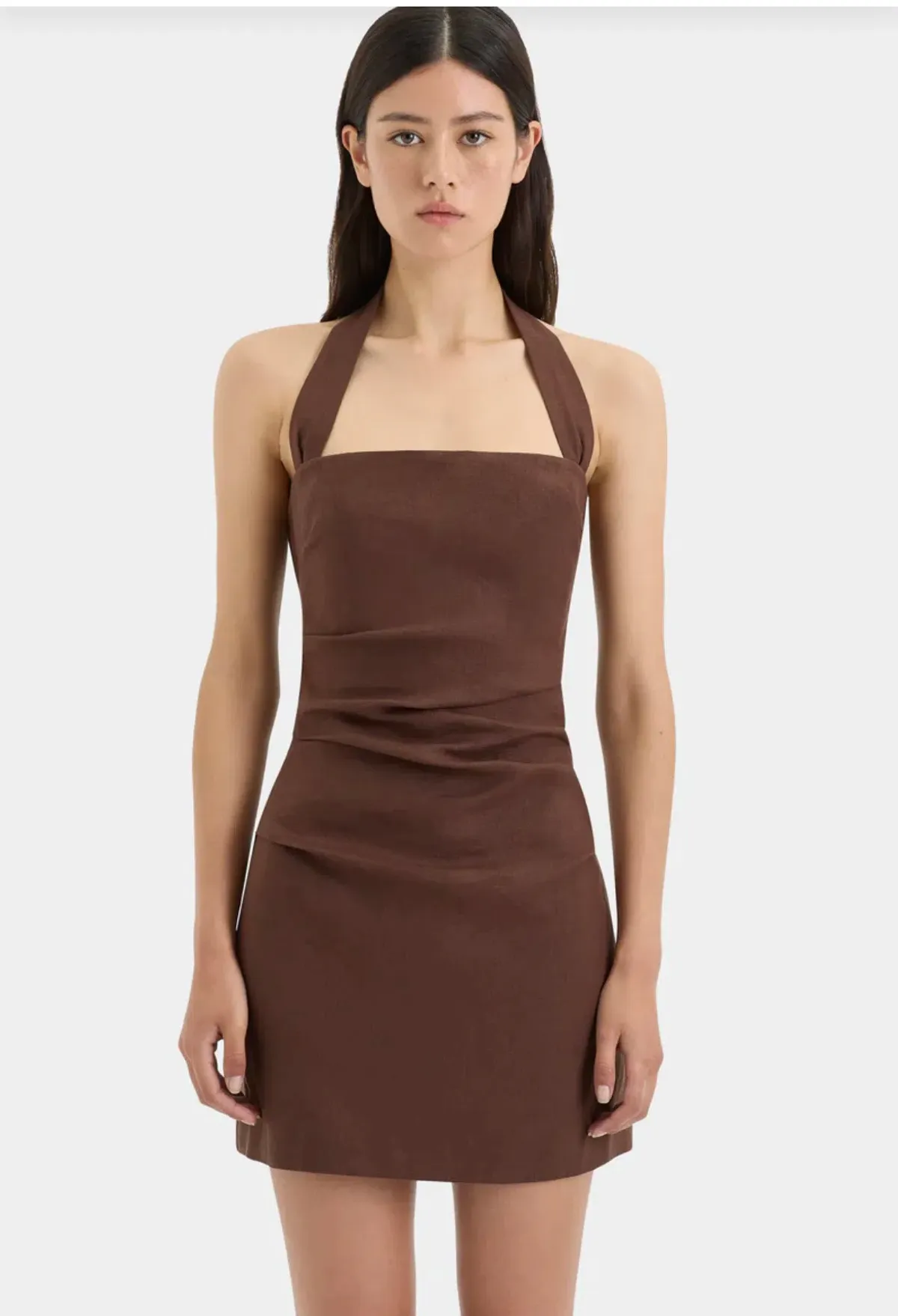 Sir The Label Noemi Halter Mini Dress Brown Size 10/M - Image 4