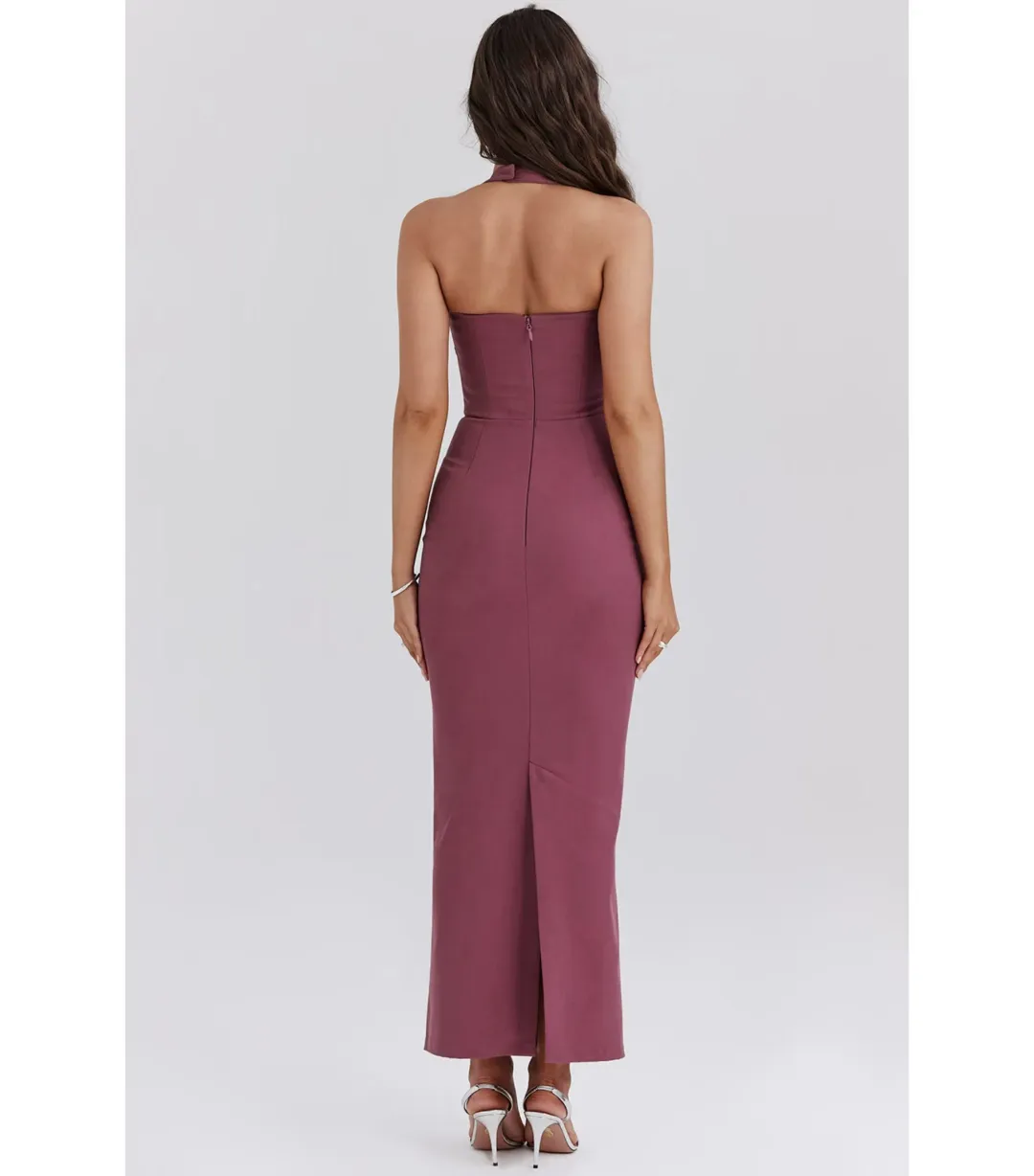 House Of CB Mia Twill Halter Dress Mulberry Size AU 6  for rent on The Volte - main image