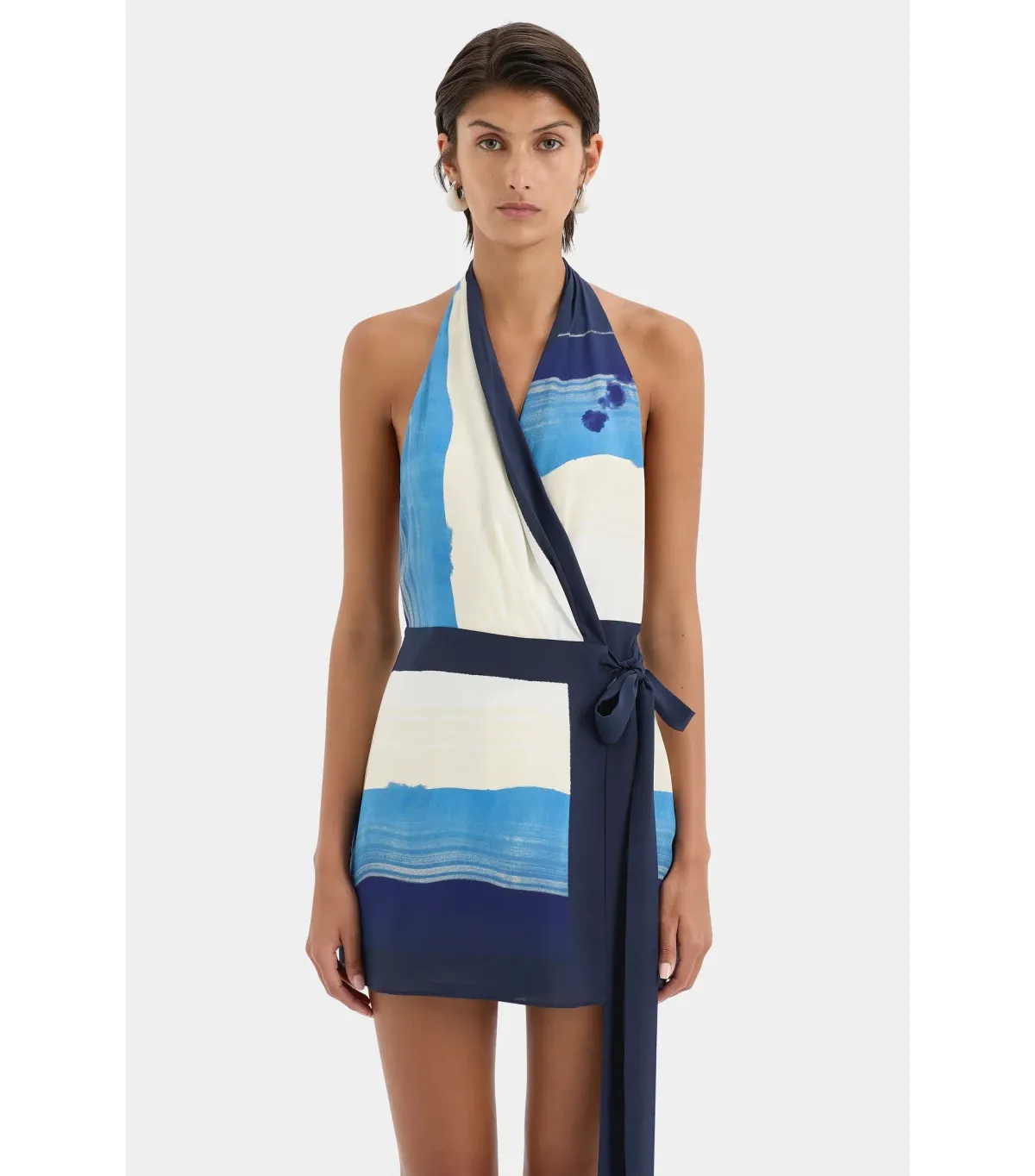 Sir the Label Mariner Wrap Halter Mini Dress Shoreline Stripe Size AU 3 / AU 12  - Image 2
