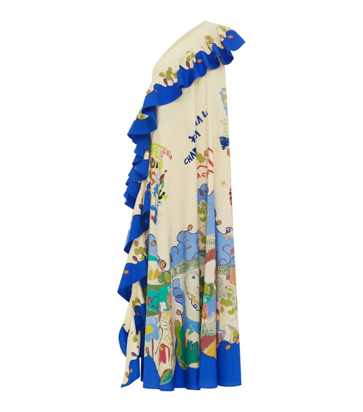 Alemais Nadia One Shoulder Ruffle Dress Print Size AU 10 - Image 5