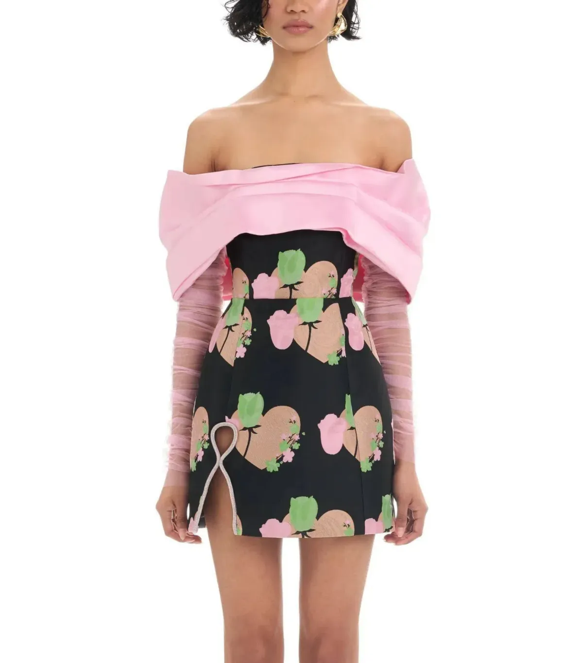 Eliya The Label Kyros Mini Dress Black Floral Size AU 10 - Image 4