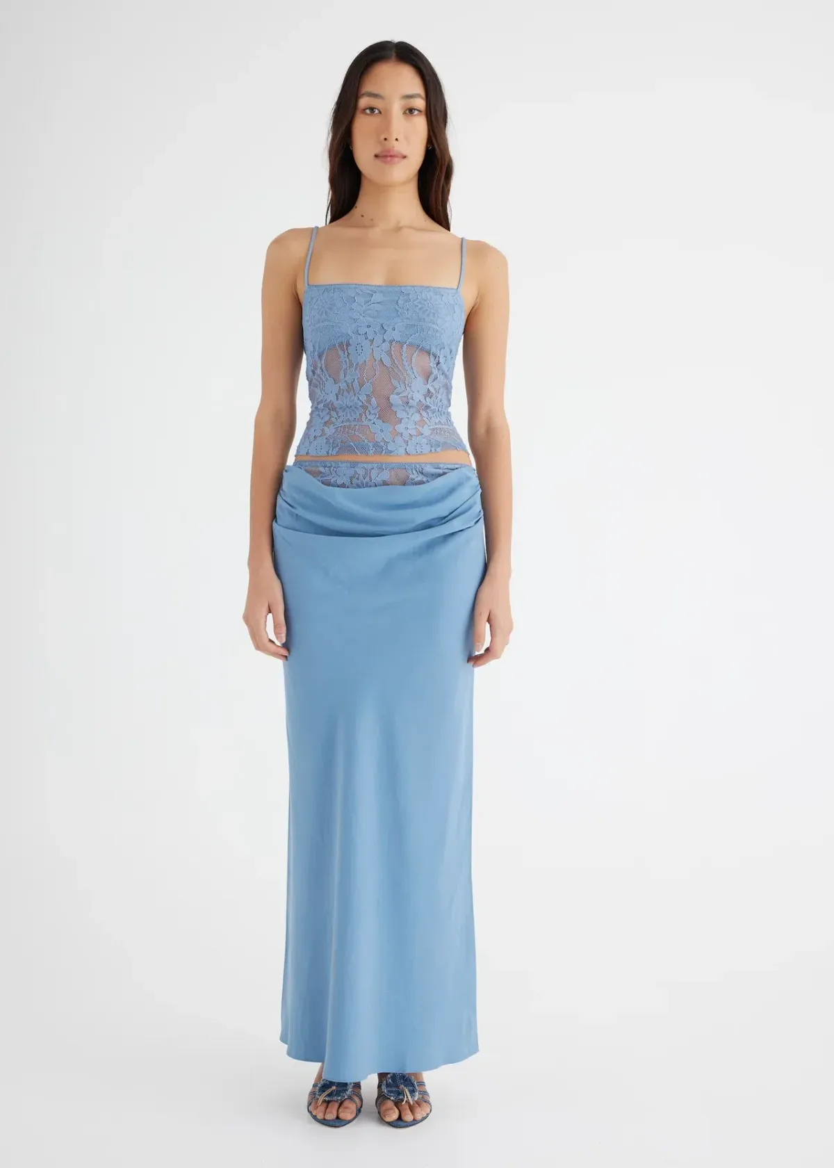 Benni Miko Cami Top and Skirt Set Storm Blue Size AU 10 - Image 1