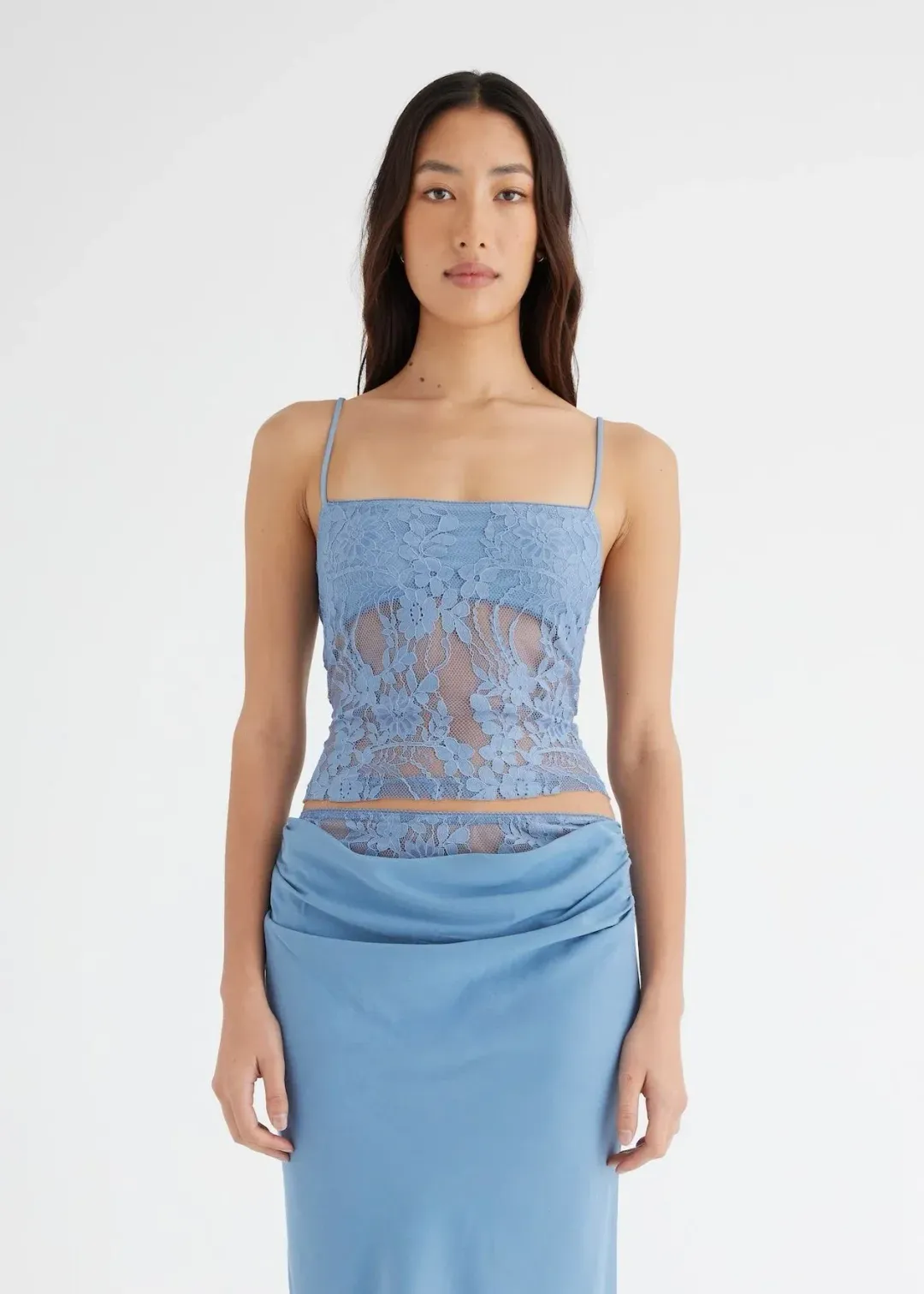Benni Miko Cami Top and Skirt Set Storm Blue Size AU 10 for rent on The Volte - main image