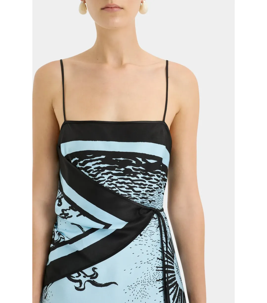 Sir the Label Dreamwood Scarf Midi Dress Brise Soleil Size 1 / AU 8 for rent on The Volte - main image