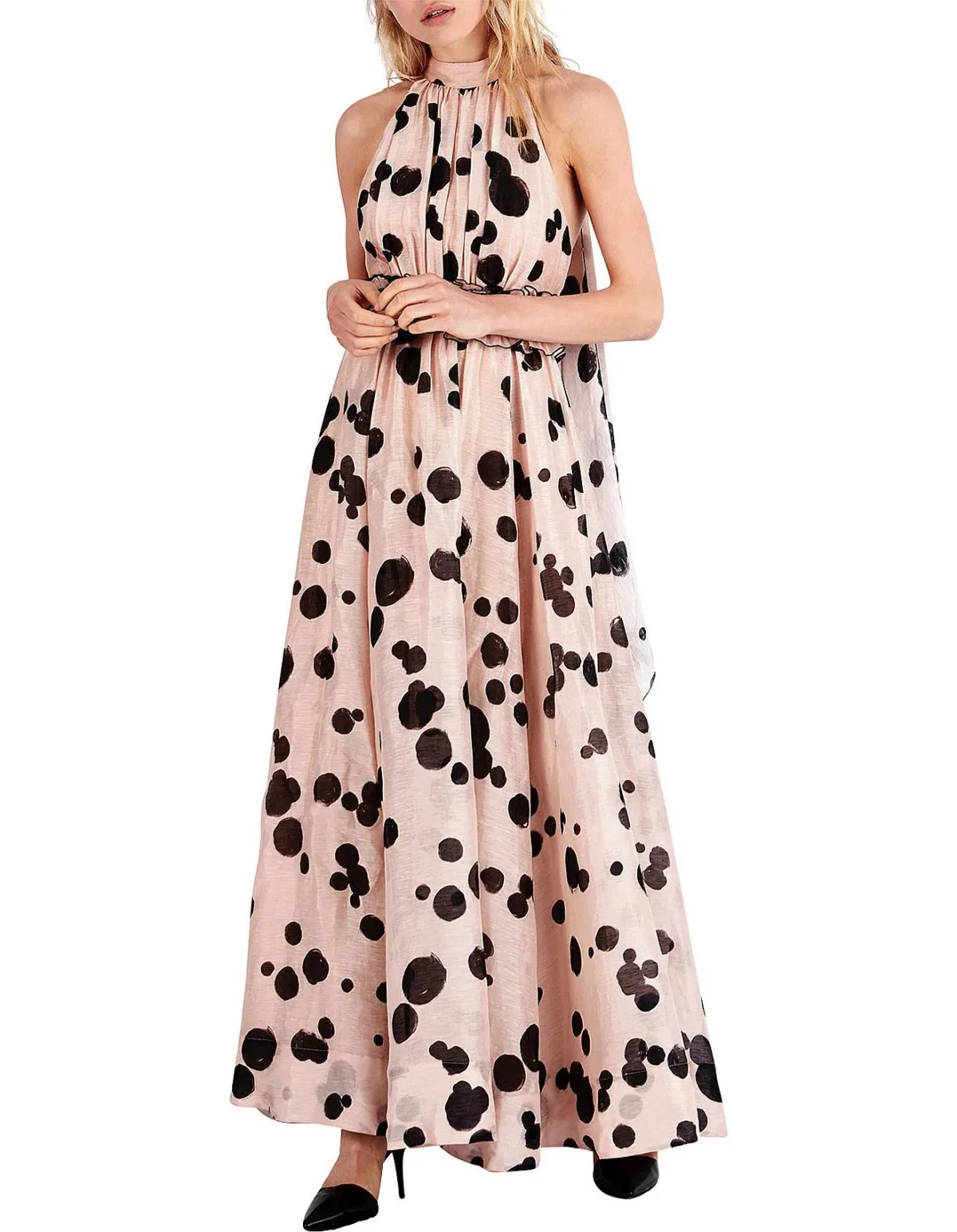 Aje Georgia Maxi Dress Pink Print Size 6 - Image 2