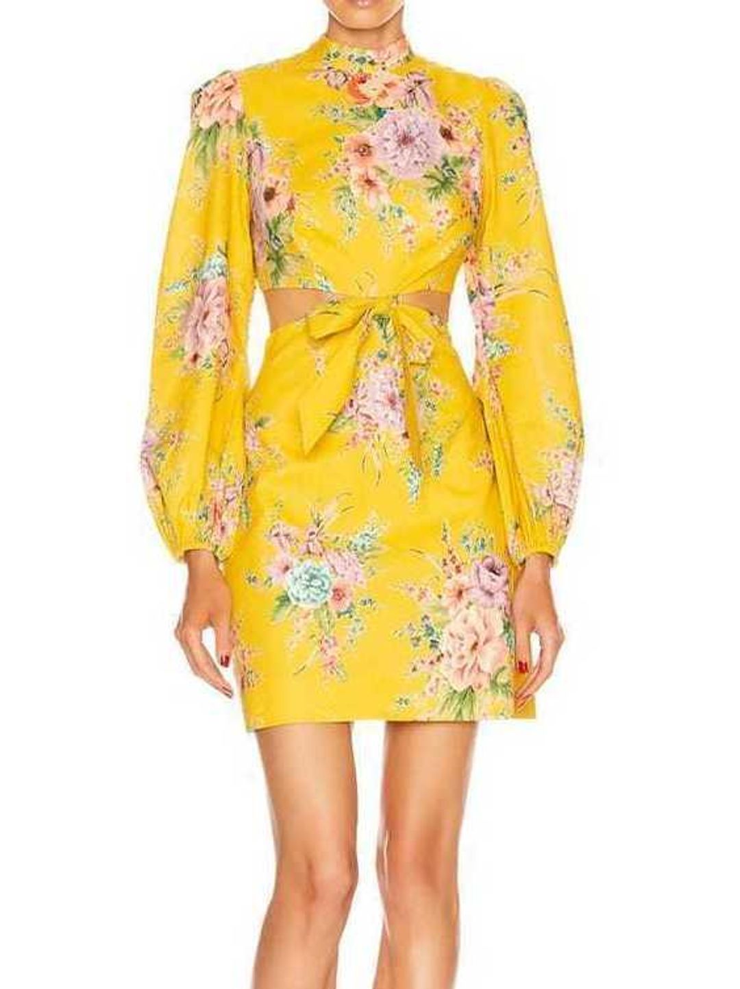 Zinnia cut-out floral print dress for rent on The Volte - main image