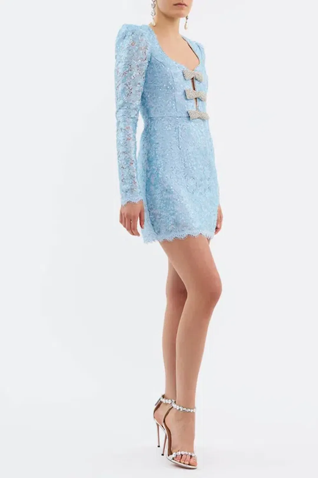Rebecca Vallance Leyla Long Sleeve Mini Dress Blue Size AU 12 for rent on The Volte - main image