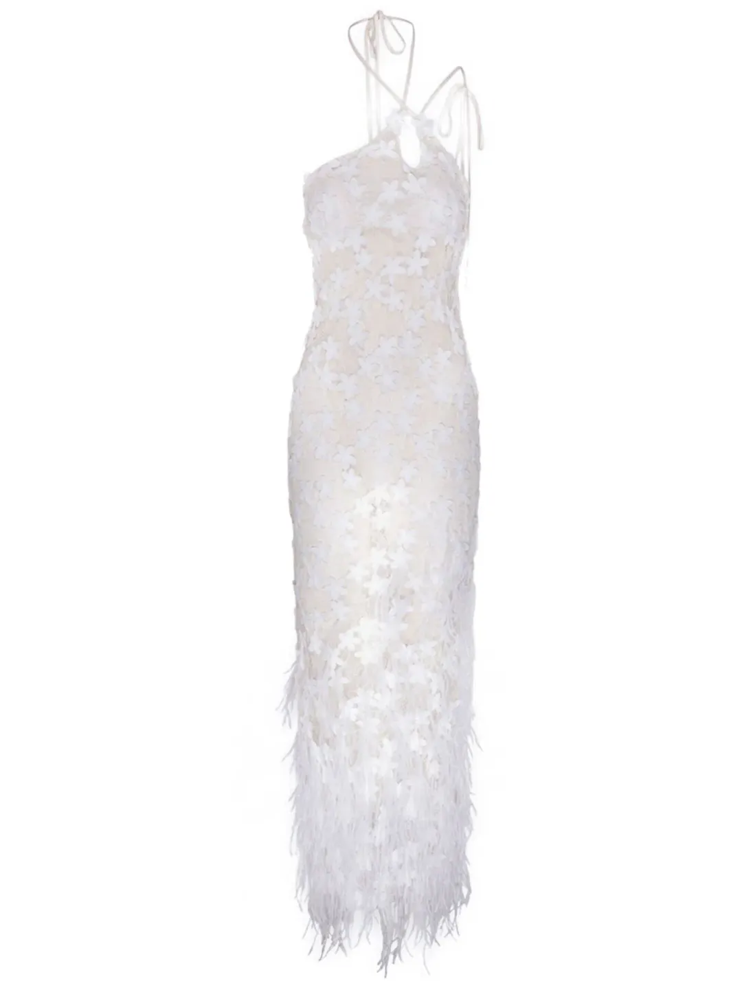 Roberta Einer Nadia Midi Dress Off White Size 8 for rent on The Volte - main image
