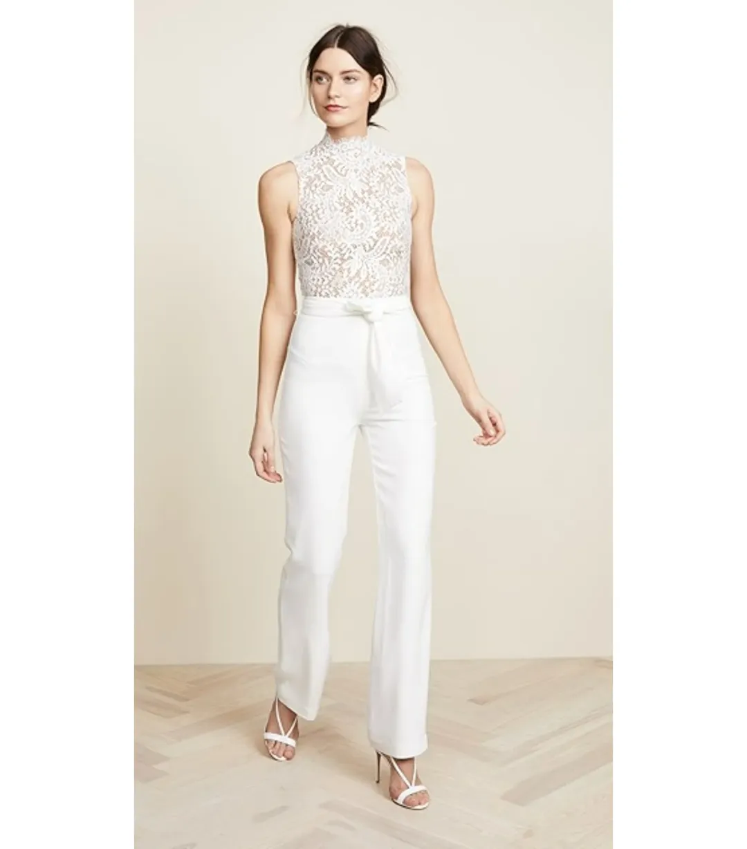 MISHA Josie Pantsuit White Size 6/XS for rent on The Volte - main image