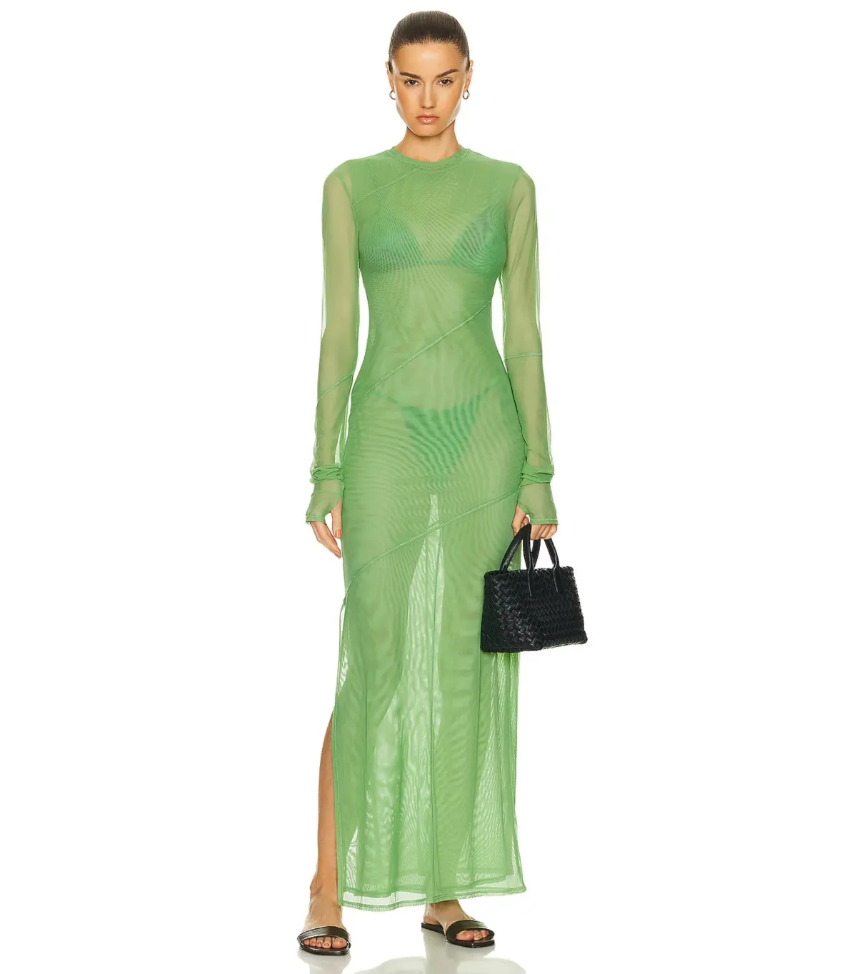 Sir the Label Jacques Mesh Panelled Midi Dress Apple Size 1 / AU 8 - Image 1