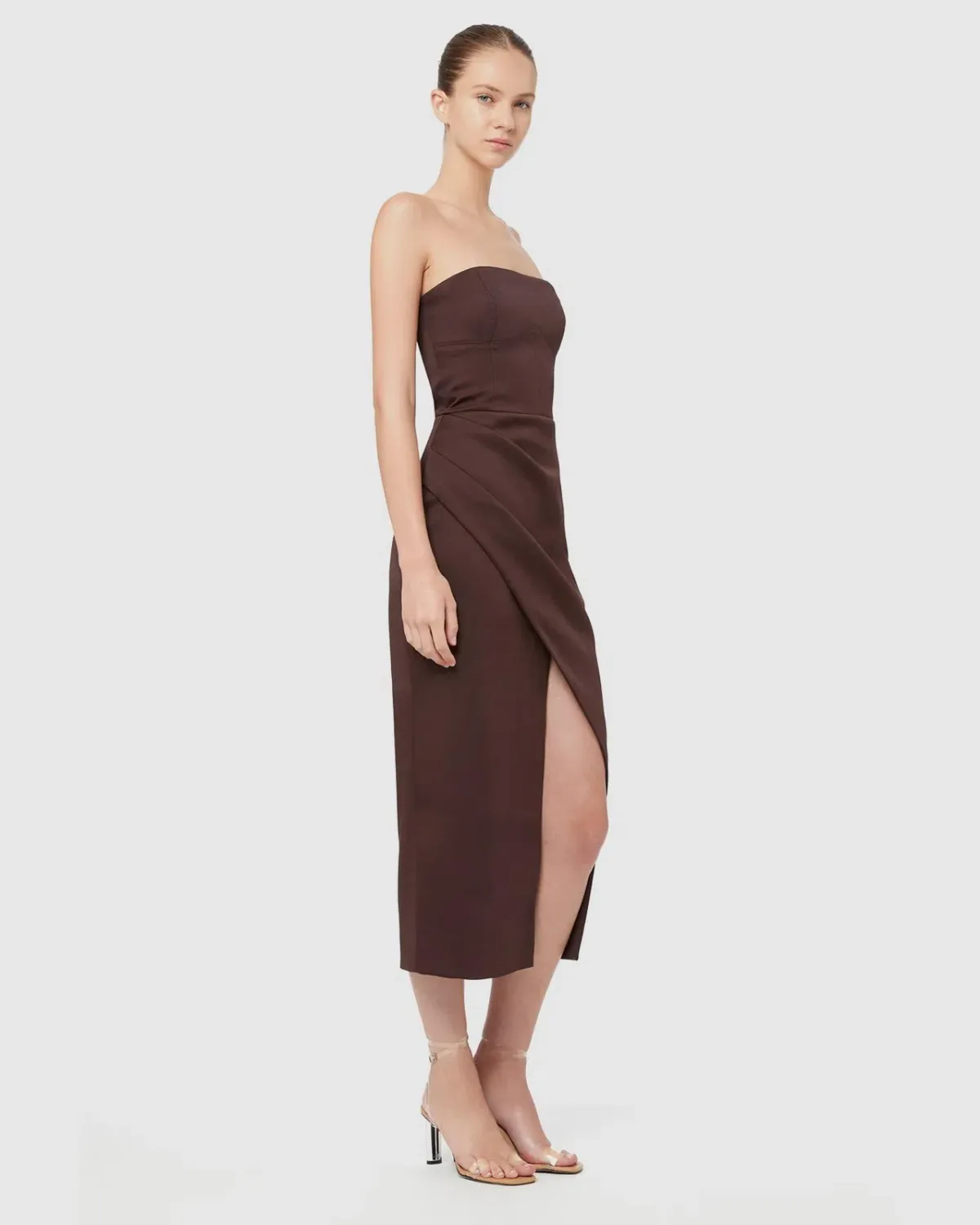 Manning Cartell Time To Shine Strapless Midi Dress Brown Size 10 - Image 2