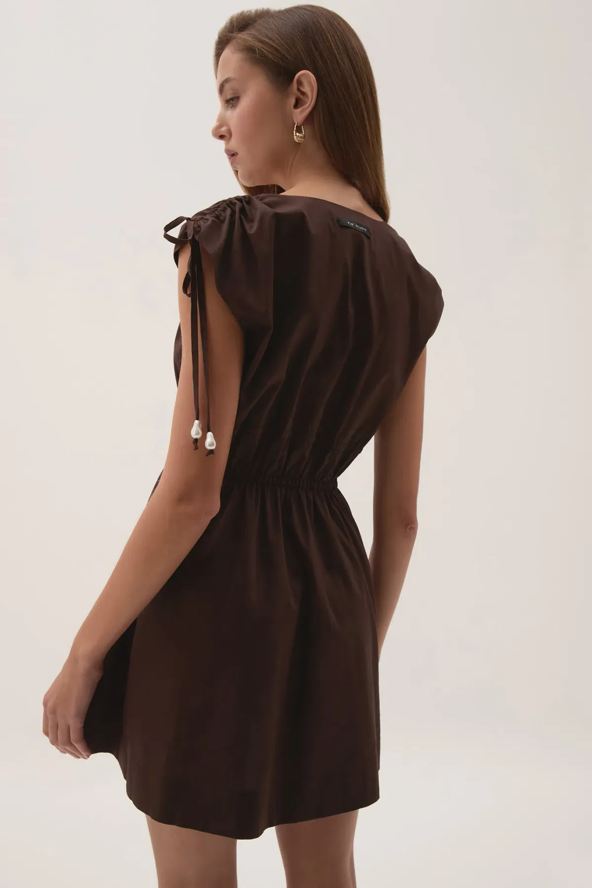 Aje Studio Marley Mini Dress Chocolate Size 8 - Image 3