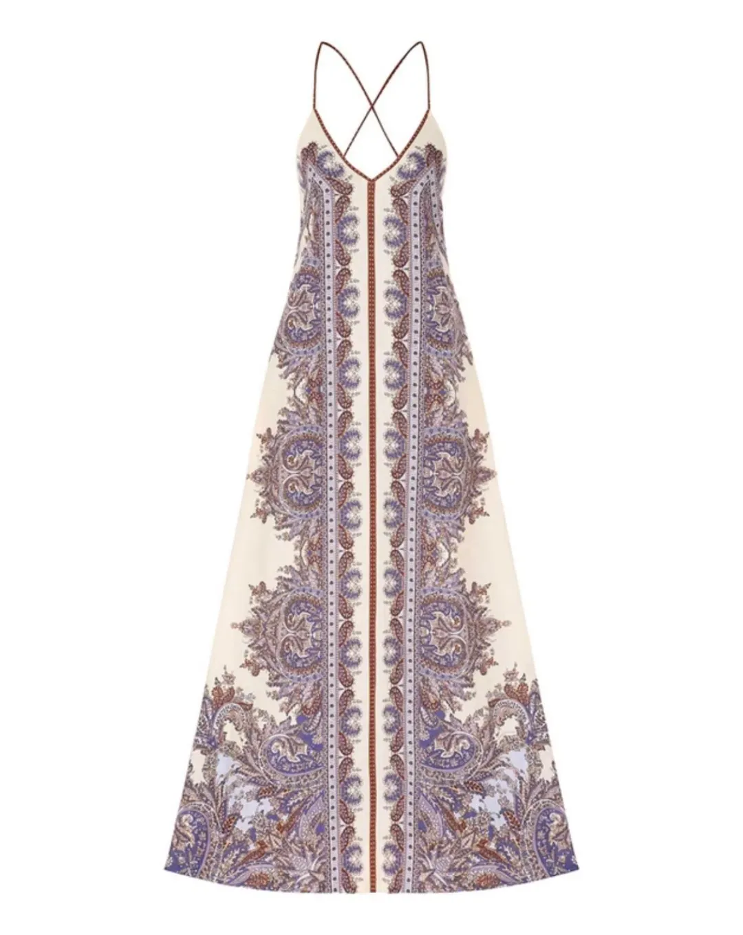 Zimmermann The Ottie A-line Maxi Dress in Purple Paisley Size 3/Au 14 for rent on The Volte - main image