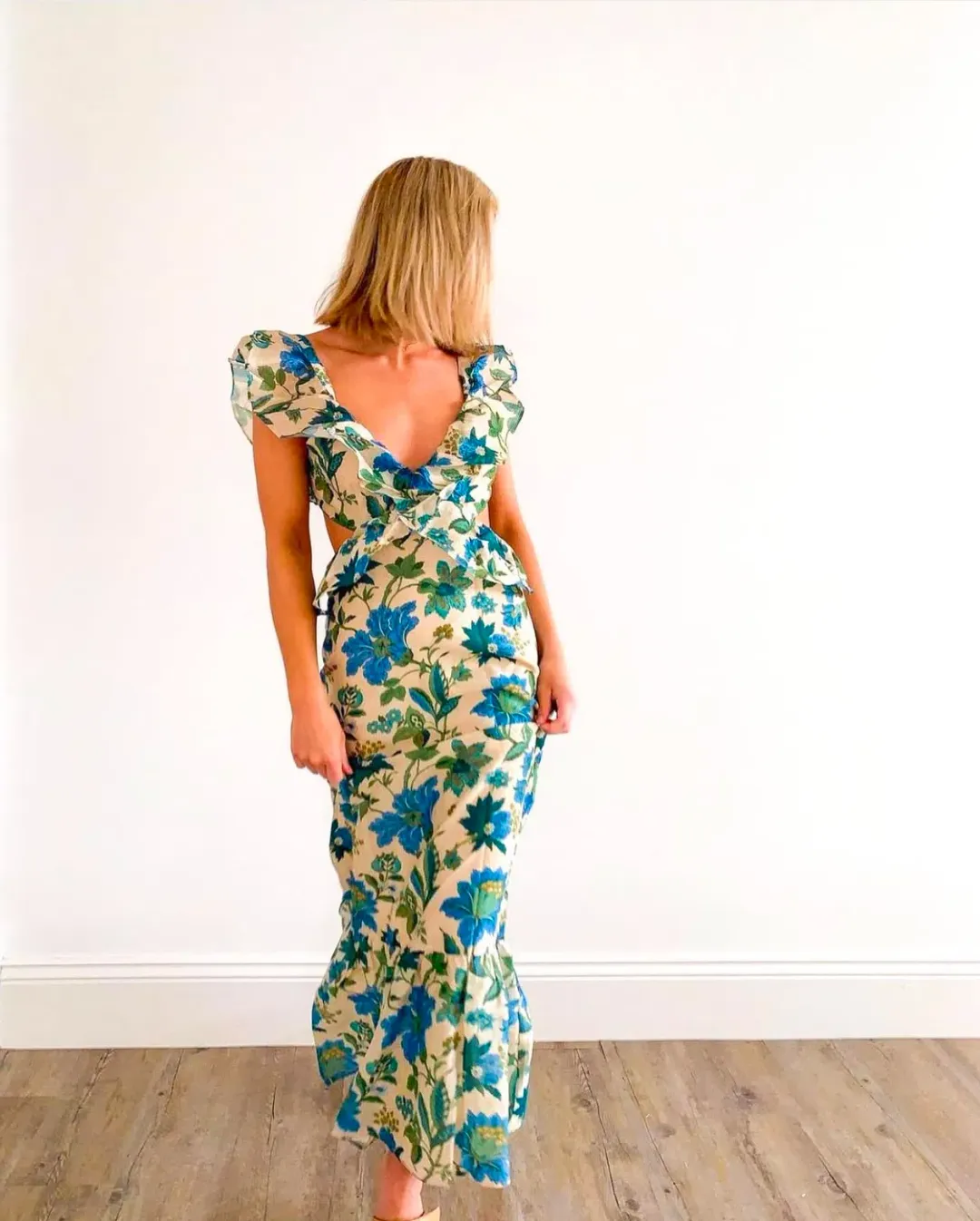 Sir the Label Celia Frill Maxi Dress Marguerite Print Size 8  for rent on The Volte - main image