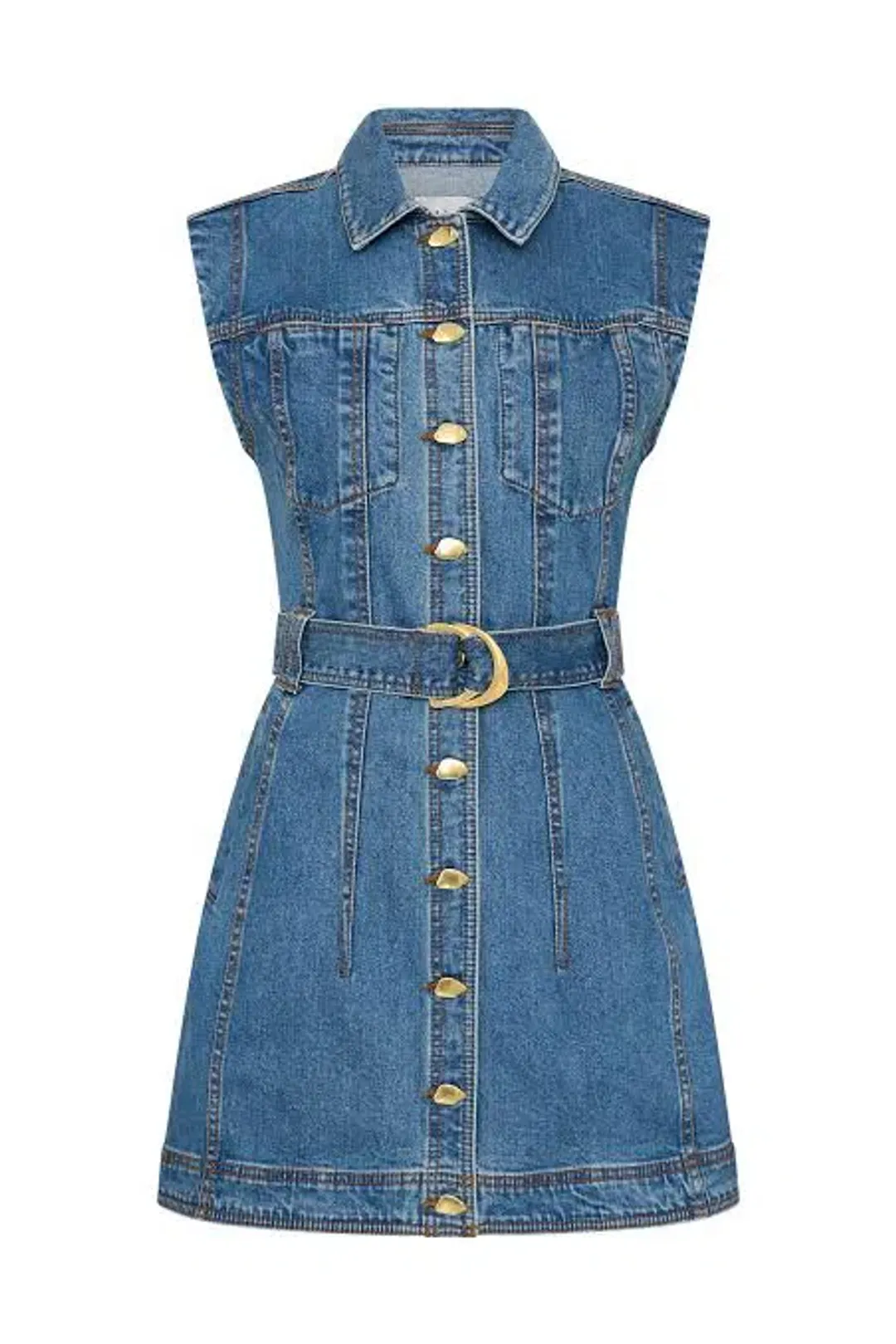 Aje Darcie Denim Mini Dress Blue Size 8  for rent on The Volte - main image