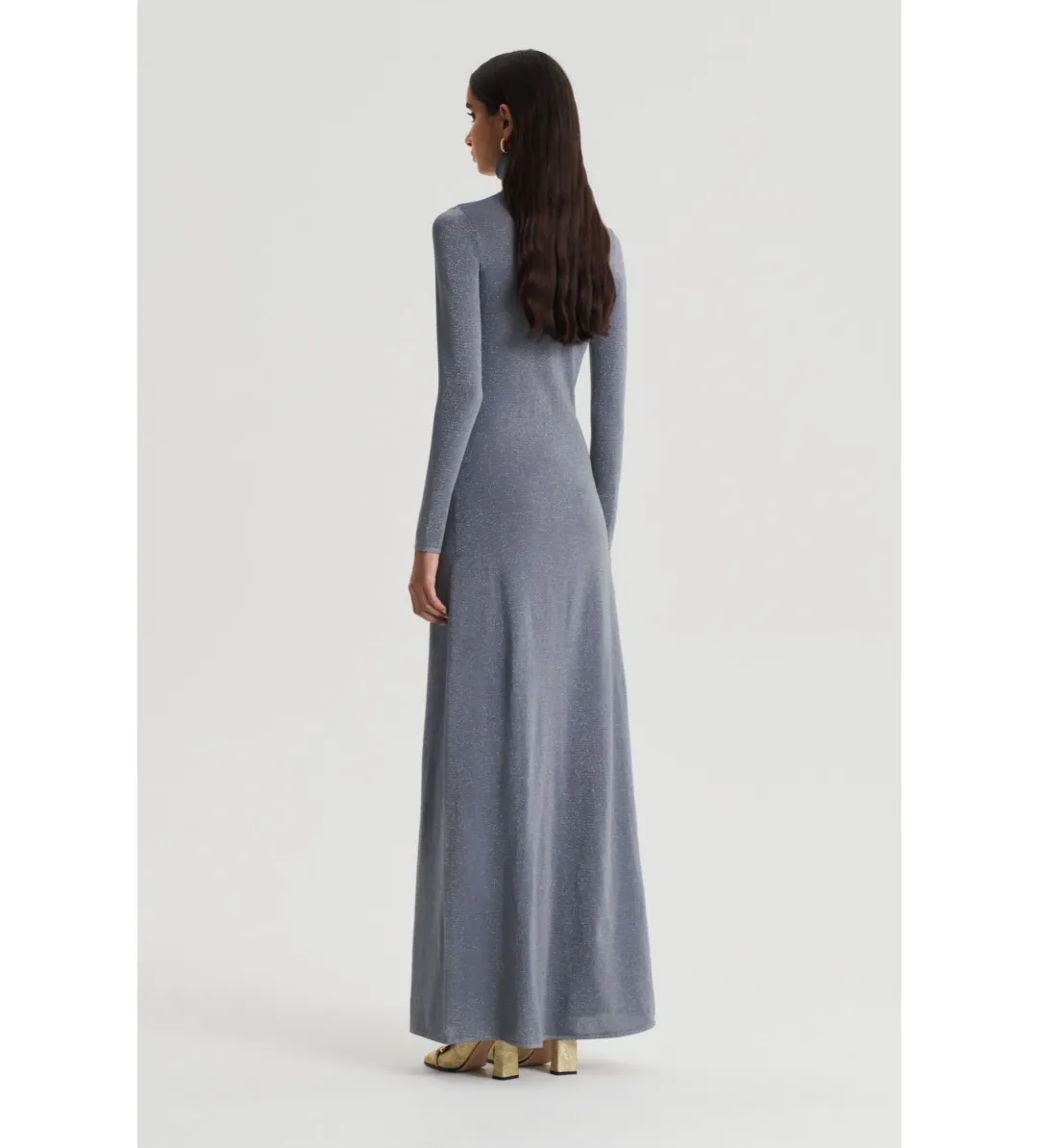 Scanlan Theodore Sparkle Gather Dress Silver Size 8  for rent on The Volte - main image