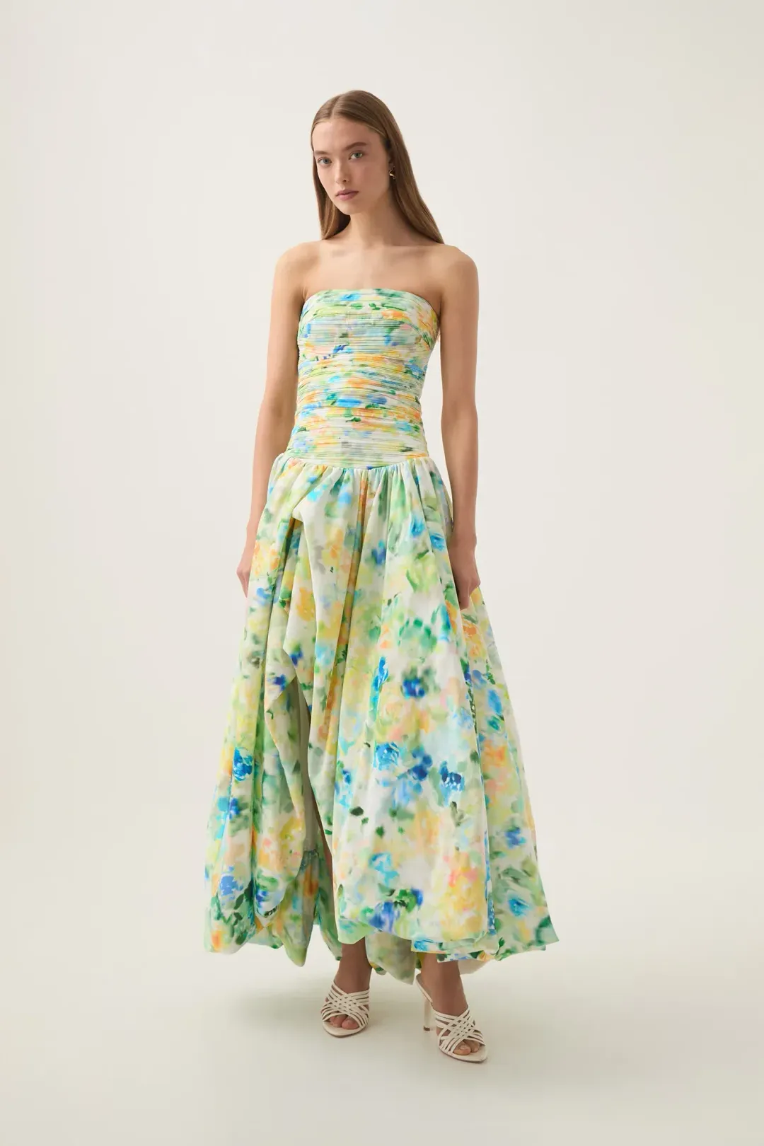 Aje Violette Bubble hem Maxi Dress Floral Haze Size 10 for rent on The Volte - main image