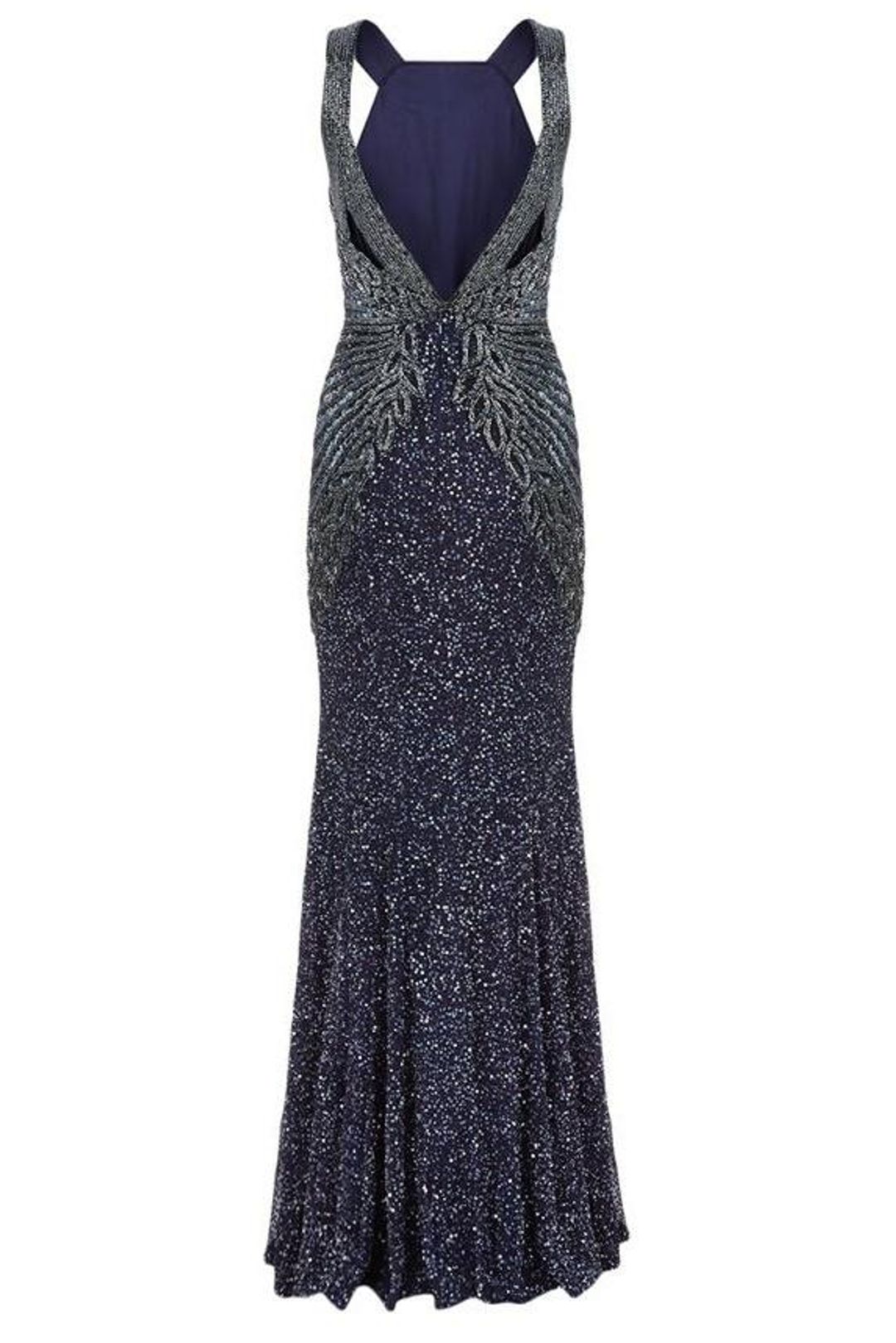 Rachel Gilbert Saskia Beaded Gown Navy Size AU 12 for rent on The Volte - main image