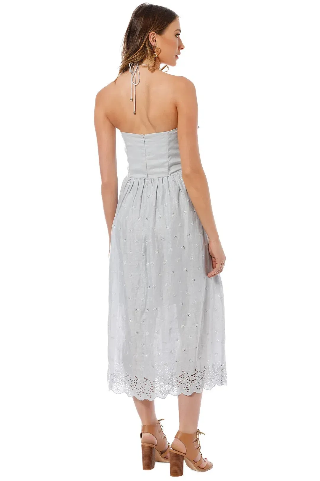 Zimmermann Iris Picnic Midi Dress Light Blue Size 2 / AU 12 for rent on The Volte - main image