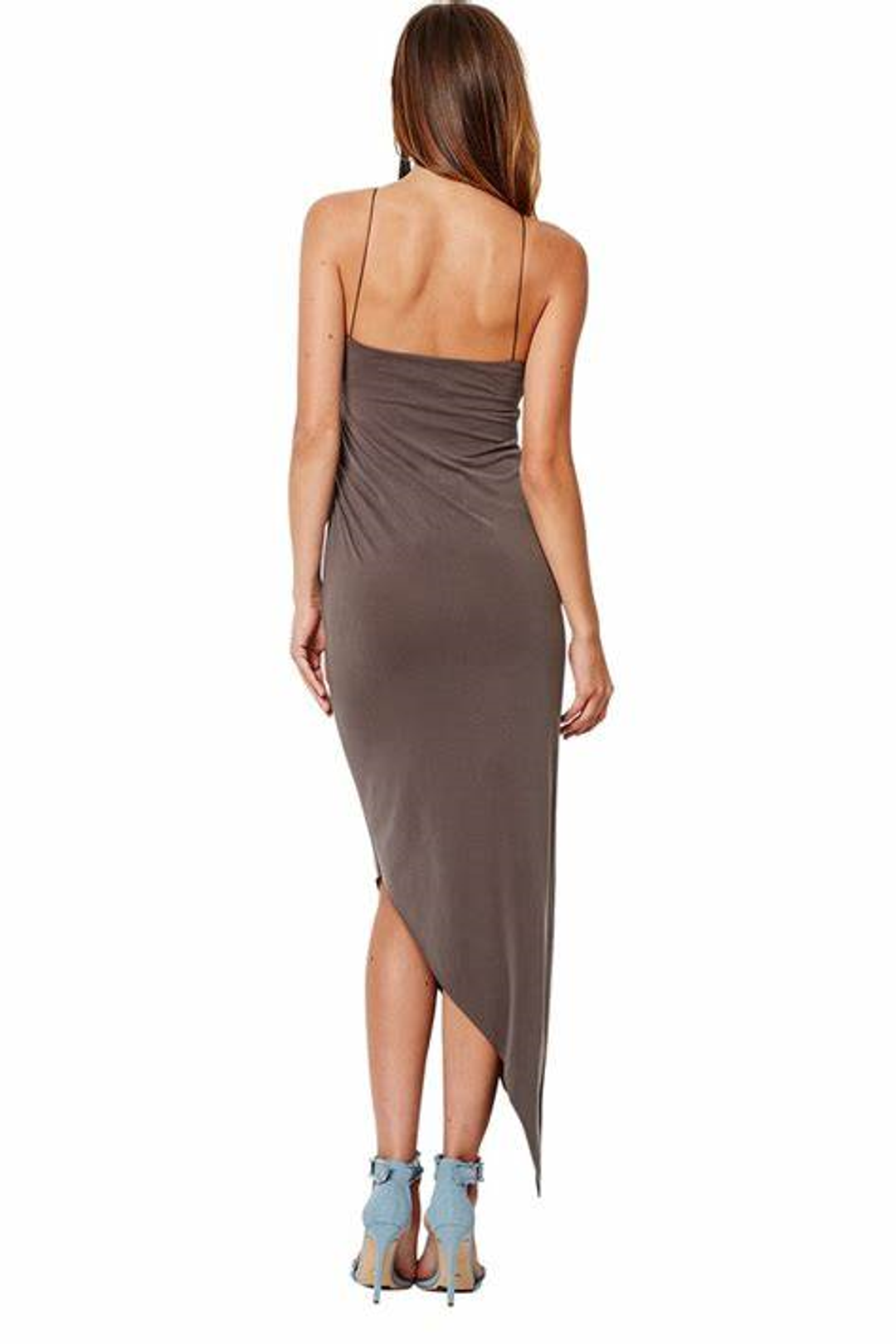 Bec & Bridge Sandalwood Asymmetric Dress Fawn Size 12 for rent on The Volte - main image