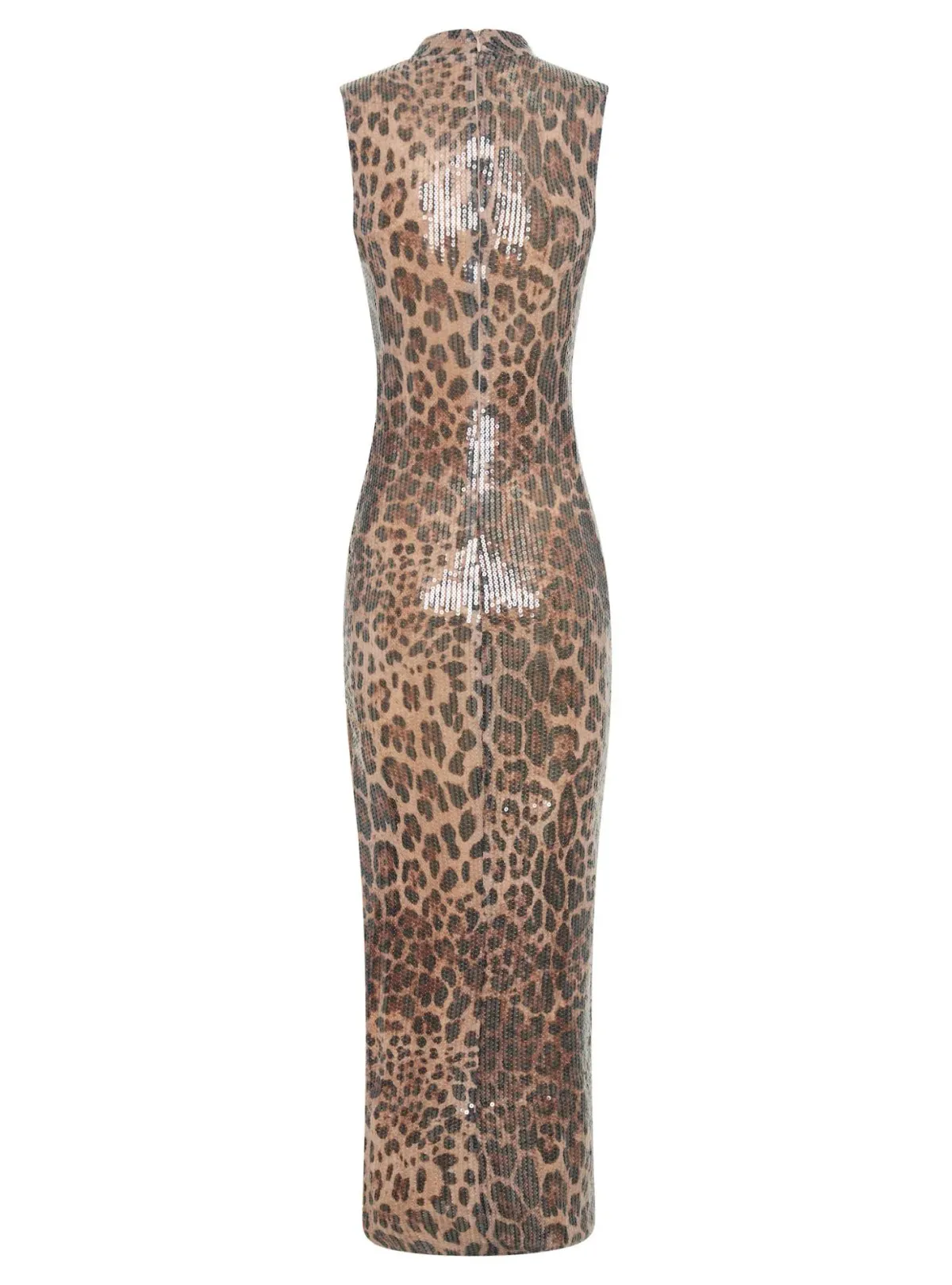 Meshki Veronica Sequin Midi Dress in Leopard Print Size 8 - Image 4