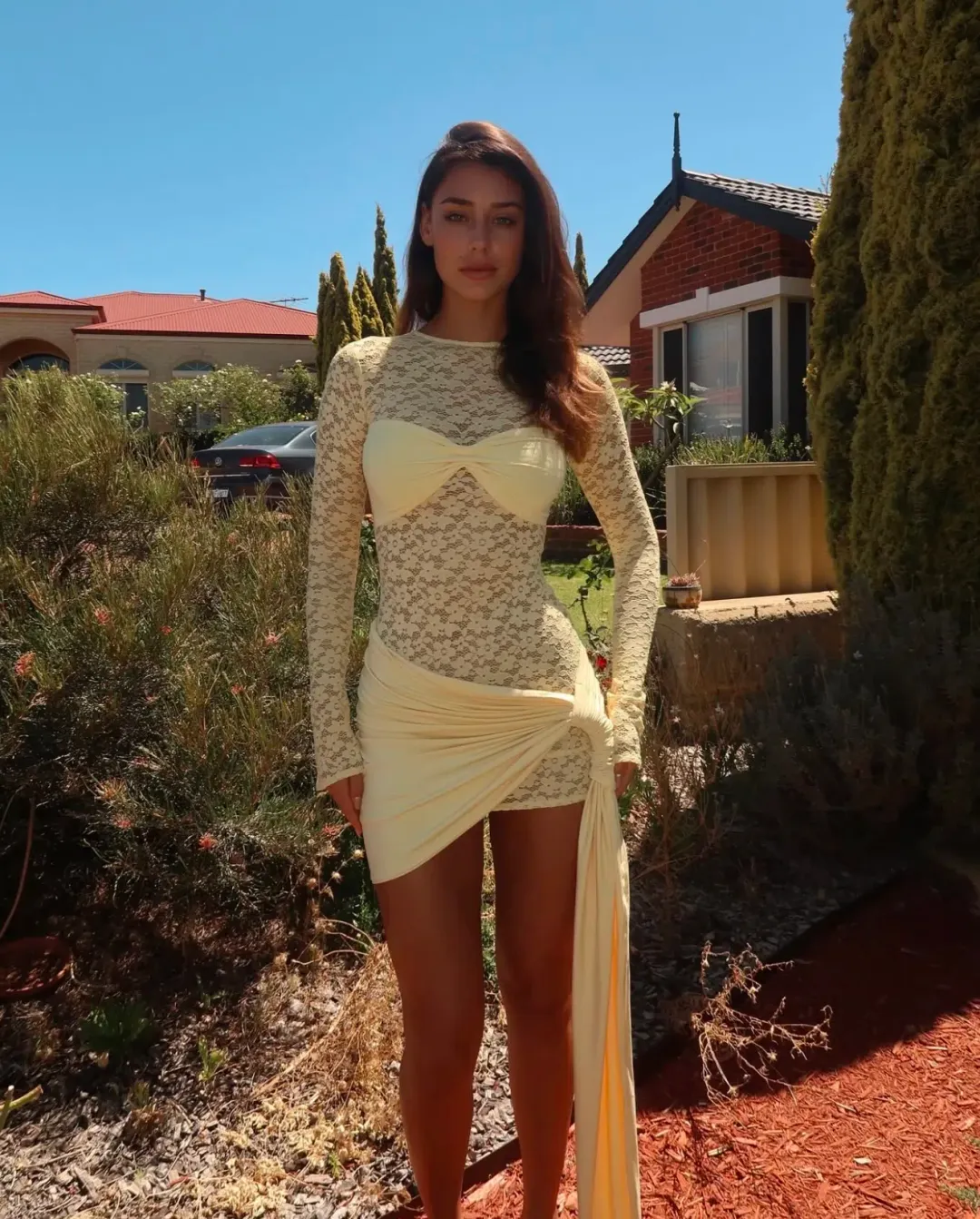 Deconduarte Ortigia Mini Dress Yellow Size S / AU 8 for rent on The Volte - main image