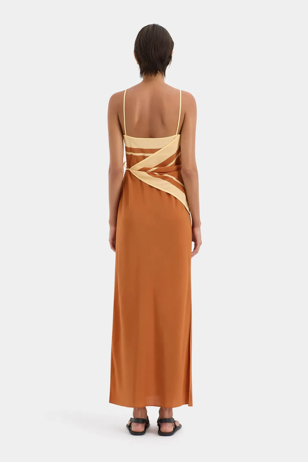 Sir The Label Soma Scarf Midi Dress Rust Size 3 / AU 12  for rent on The Volte - main image