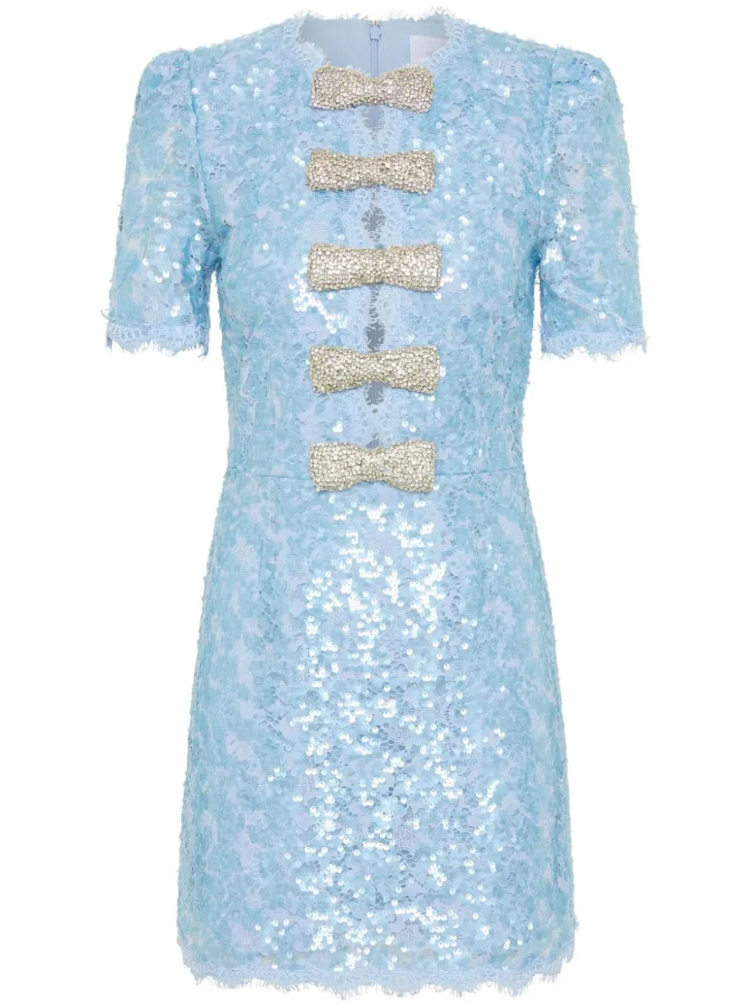 Rebecca Vallance Leyla Short Sleeve Mini Dress Blue Sequin Size 6 for rent on The Volte - main image