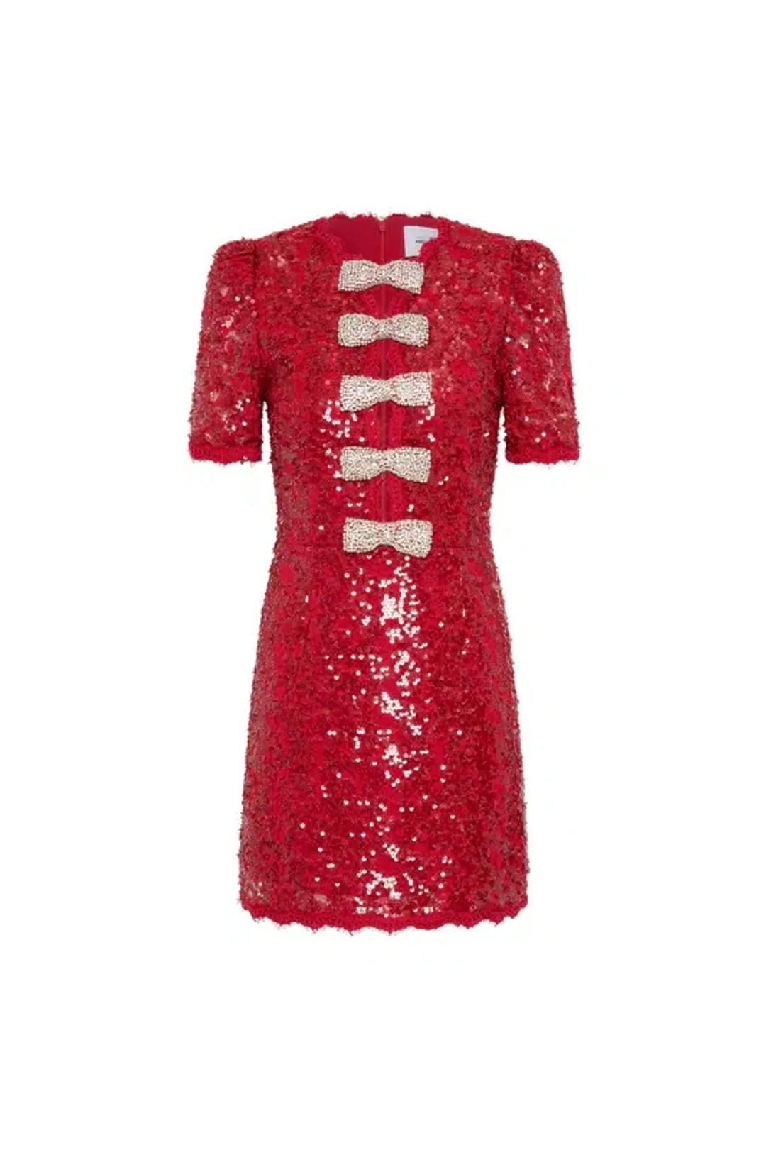 Rebecca Vallance Leyla Short Sleeve Mini Dress Red Sequin Size 12 for rent on The Volte - main image