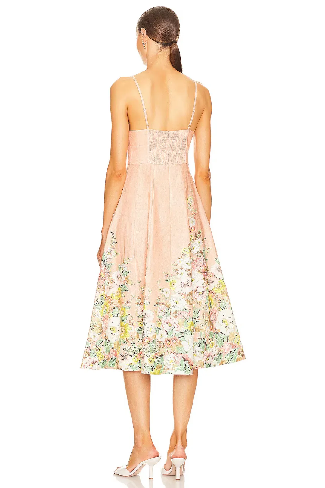 Zimmermann Matchmaker Picnic Dress in Buff & Coral Floral Size 3 / AU 14 for rent on The Volte - main image