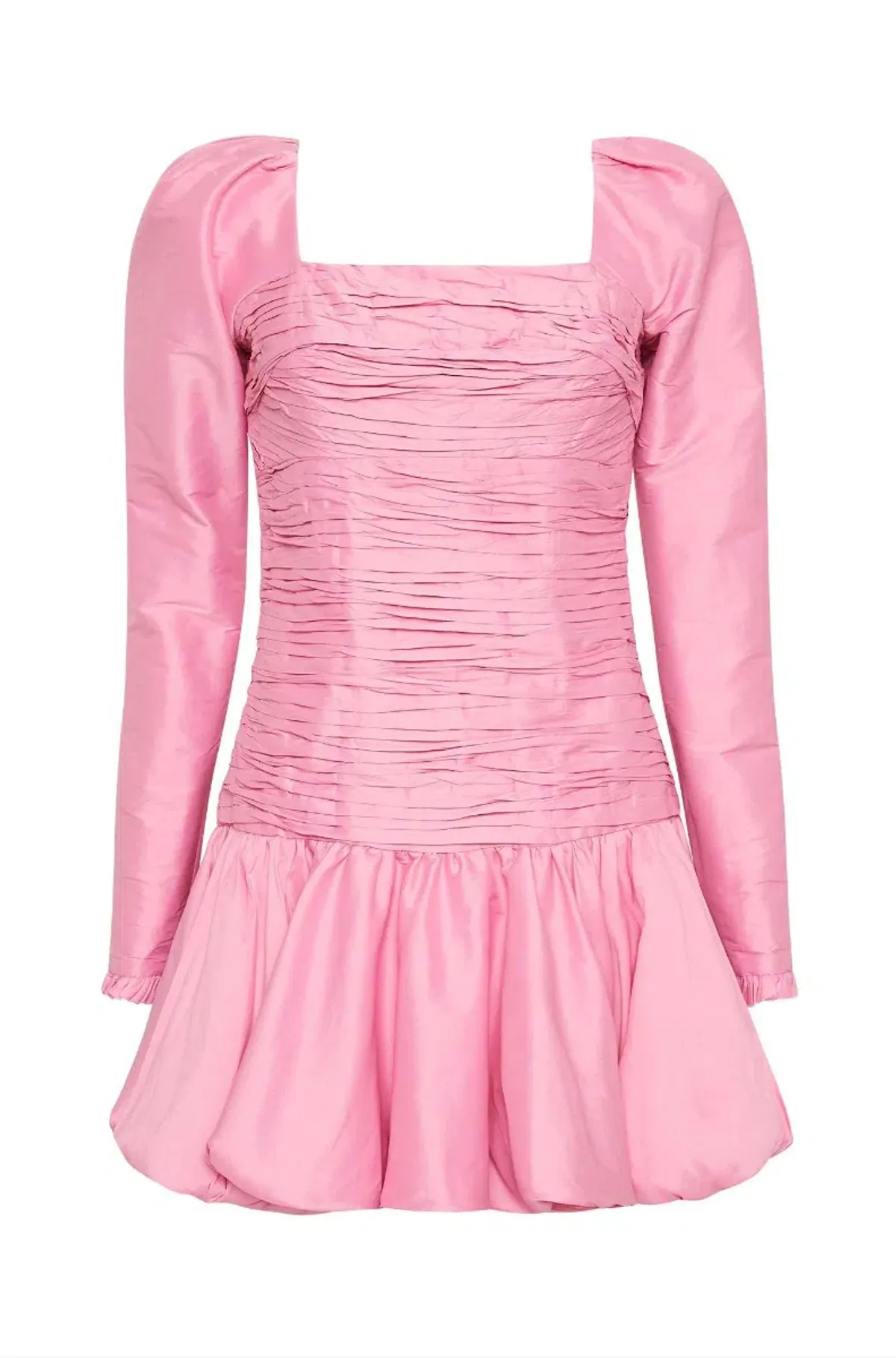 AJE Bijou Ruched Long Sleeve Mini Dress in Bonbon Pink Size 4 - Image 5