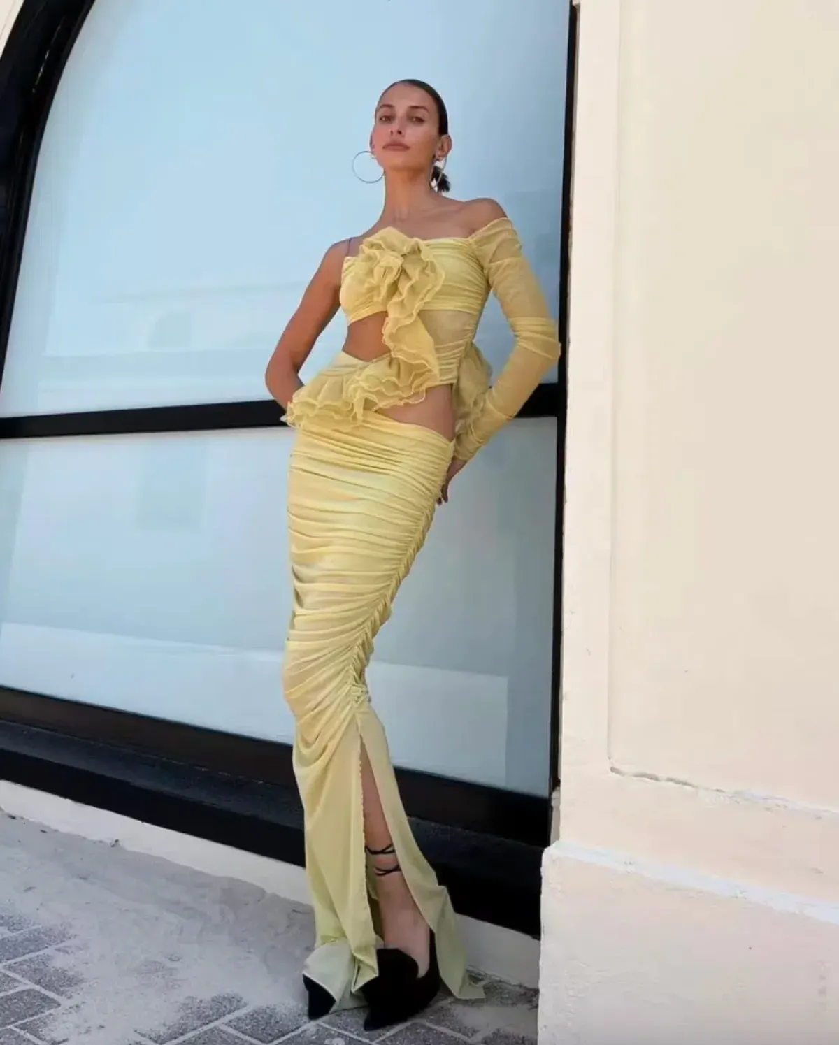 Bec & Bridge Spiral Crush Asymmetrical Maxi Dress in Citrus Size 8 - Image 2