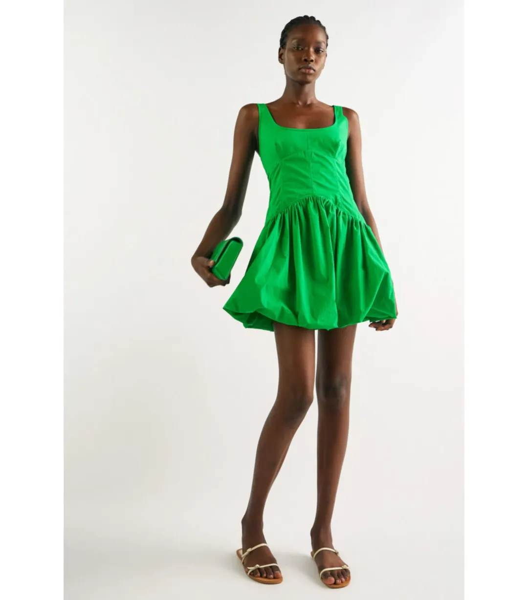 Oroton Short Tie Back Dress in Jewel Green Size AU 14 for rent on The Volte - main image