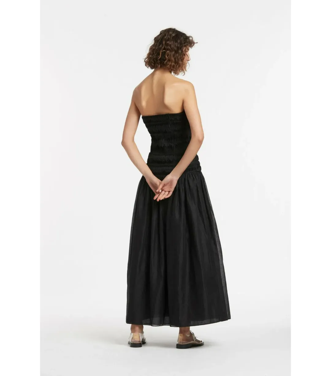 Sir The Label Xanthe Strapless Midi Dress in Black Size 3 / AU 12 for rent on The Volte - main image