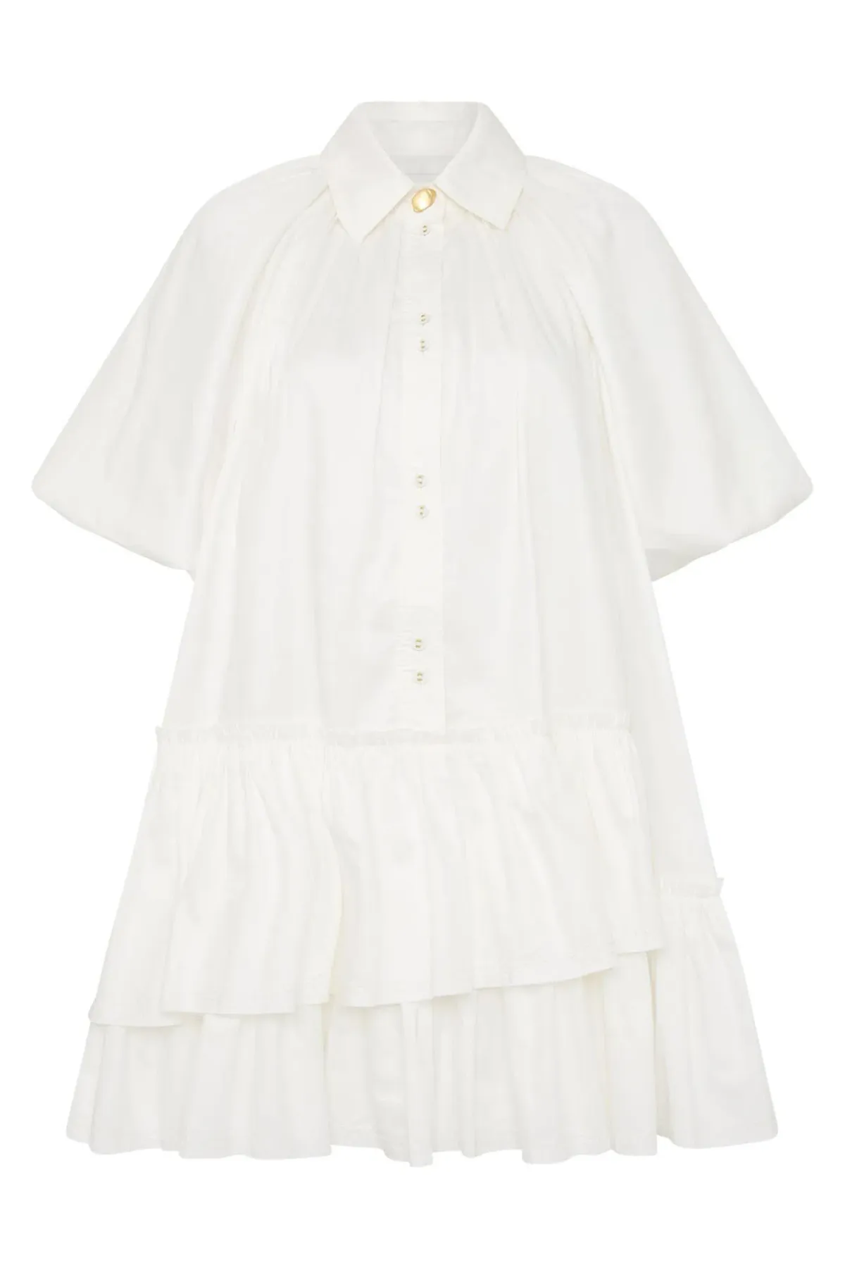 Aje Ambience Smock Mini Dress Ivory Size 6 - Image 5
