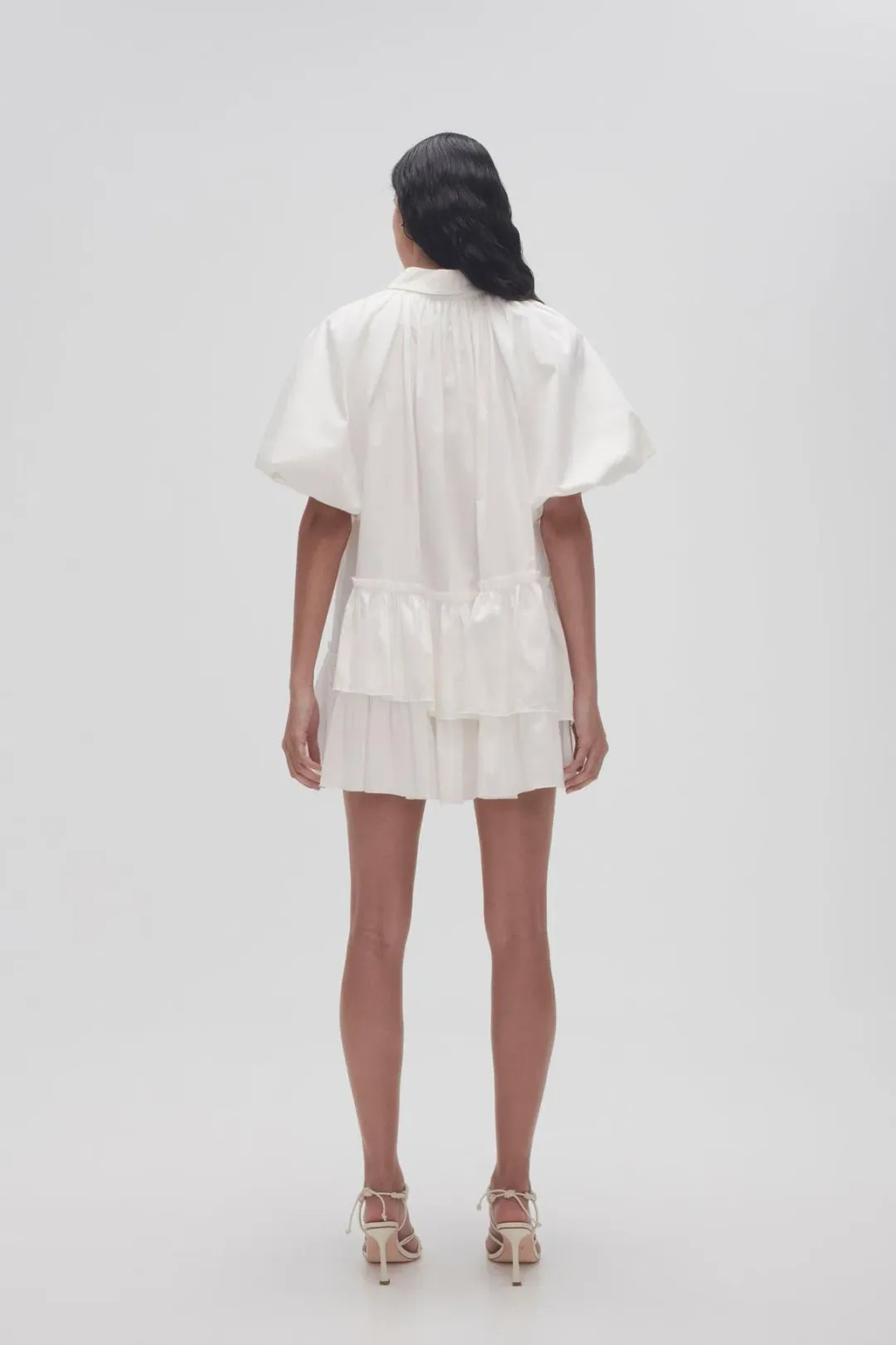Aje Ambience Smock Mini Dress Ivory Size 6 for rent on The Volte - main image