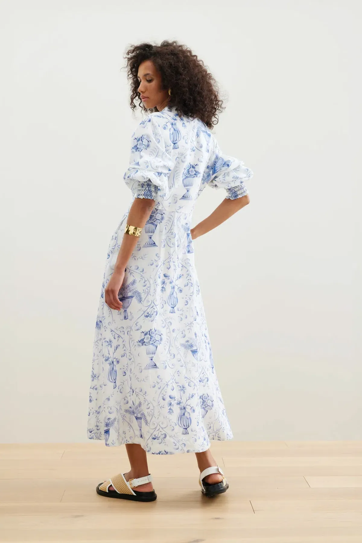 Binny La Casa Azul Midi Dress Blue Print Size 8 - Image 2
