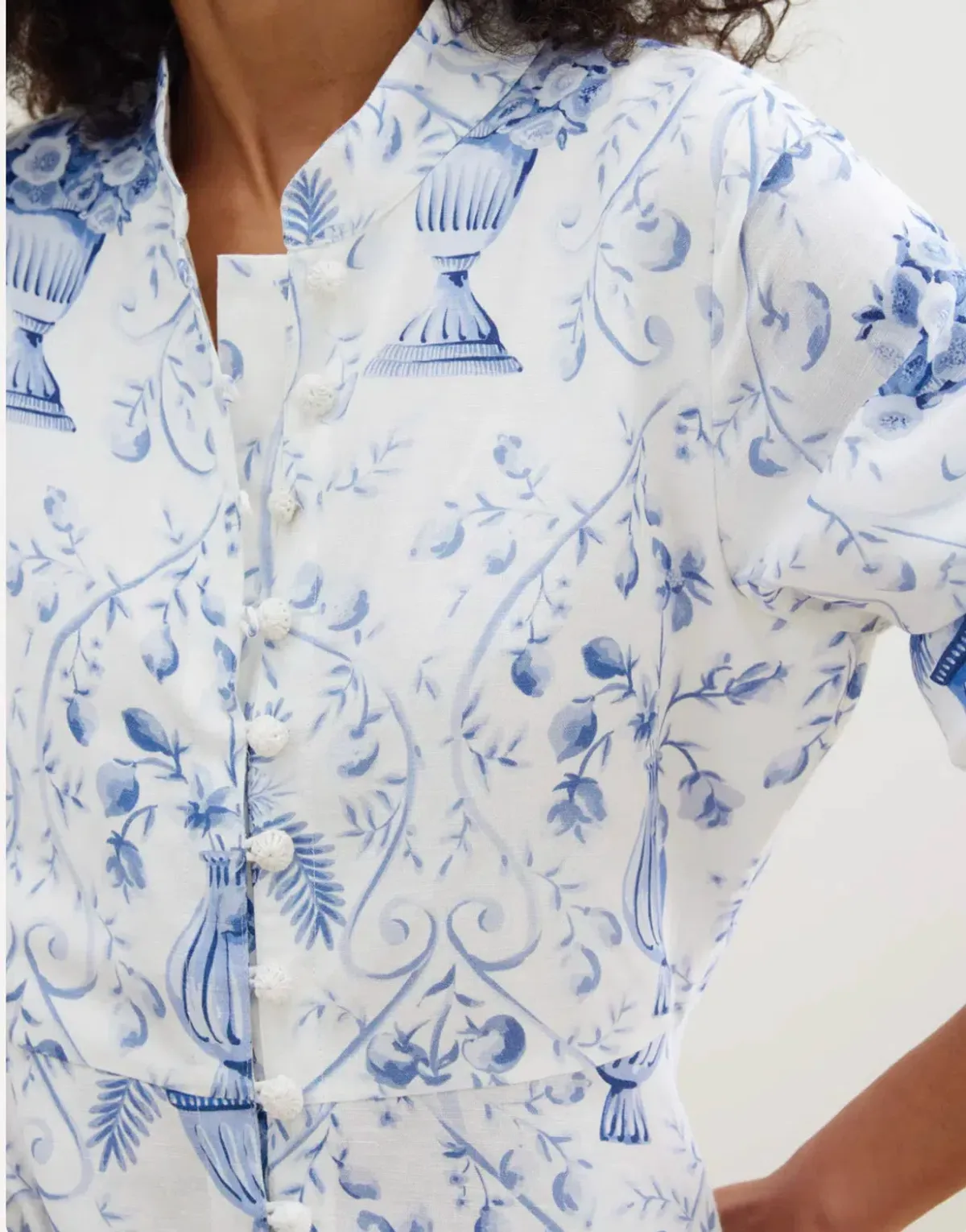 Binny La Casa Azul Midi Dress Blue Print Size 8 - Image 4