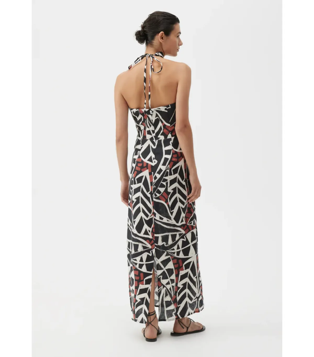 Morrison Malia Linen Halter Dress Print Size AU 12 - Image 4