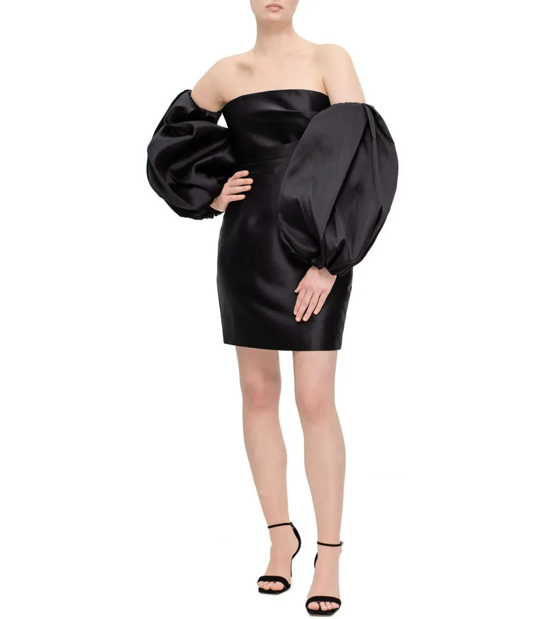 Solace London Bella Mini Dress Black Size AU 10 for rent on The Volte - main image