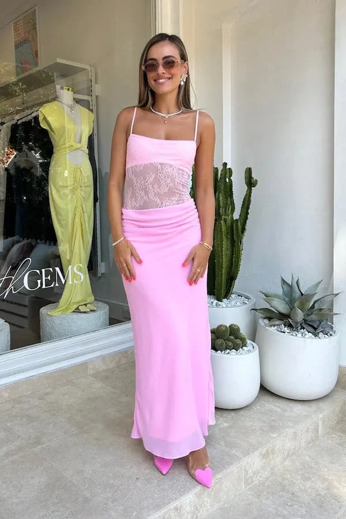 BENNI - Gabriel Maxi Dress in Pink Sorbet Size 6 - Image 1