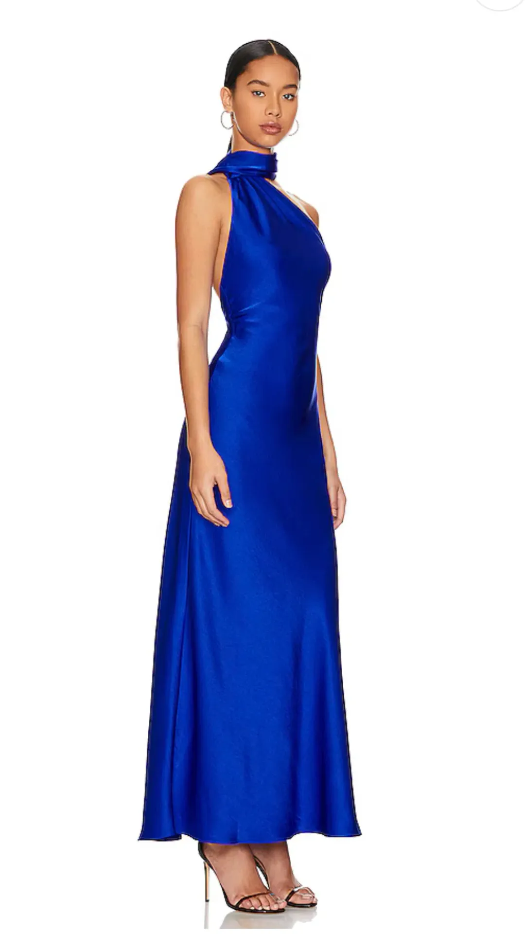 Misha Alastair Satin Gown Maxi Blue Size 8 for rent on The Volte - main image