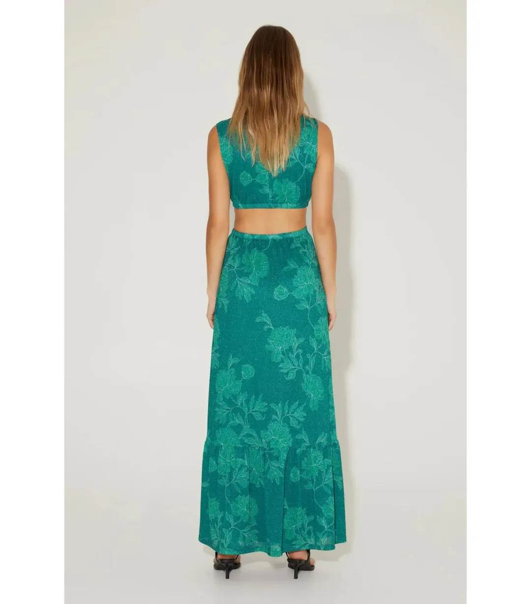 Hansen and Gretel Medusa Dress in Jade Floral Size XS / AU 6 for rent on The Volte - main image