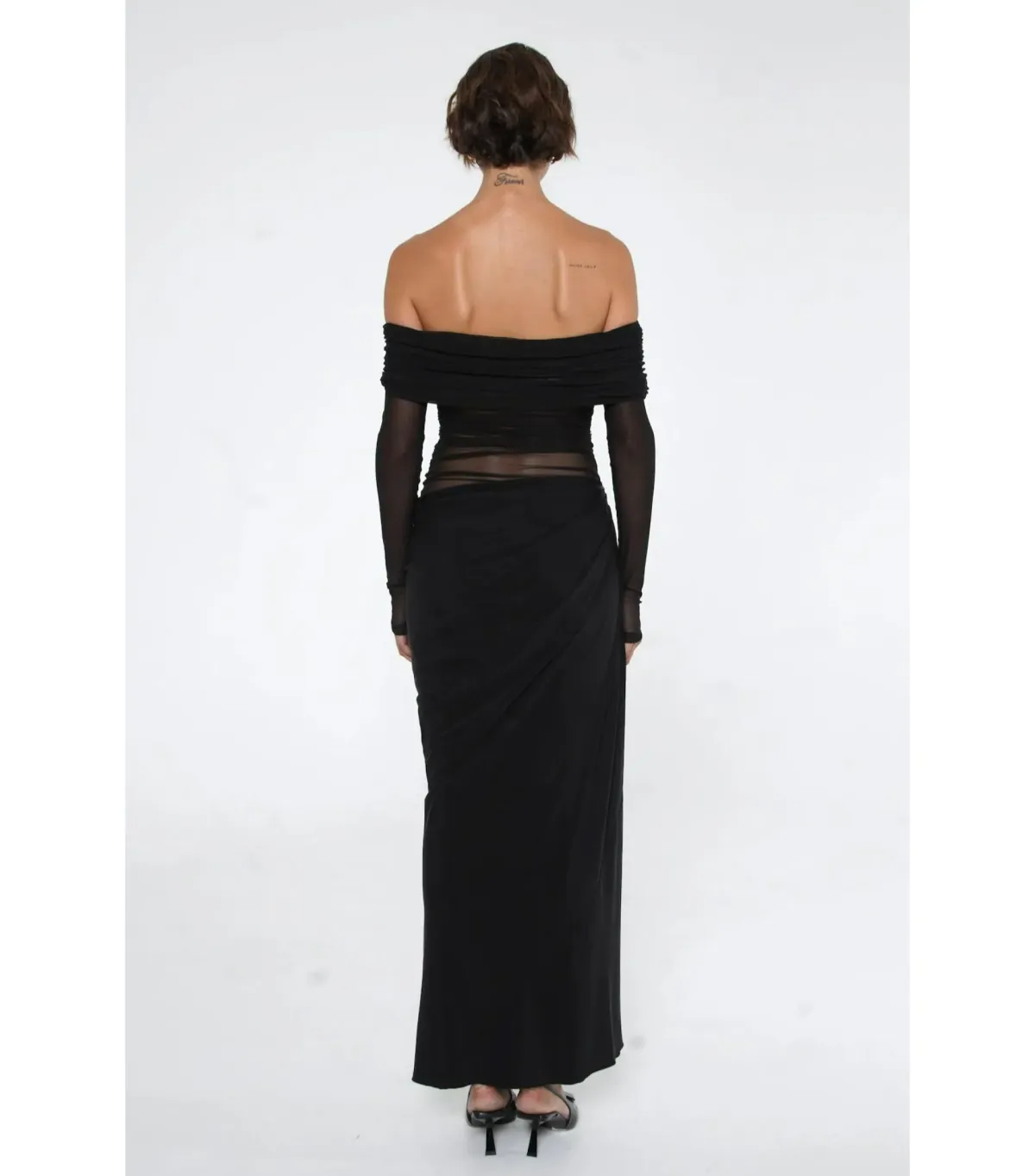 Benni Yasmin Off-Shoulder Maxi Dress Black Size AU 10 - Image 3