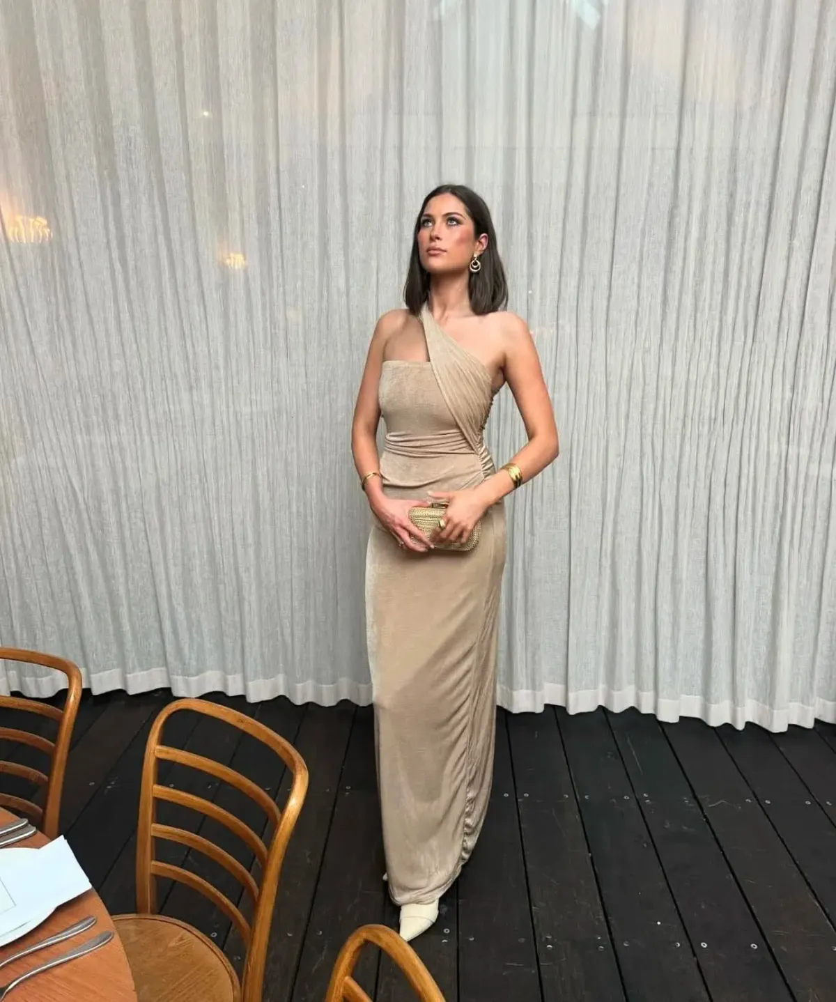 Tojha Lesha Maxi Dress in Champagne Size AU 8  - Image 5