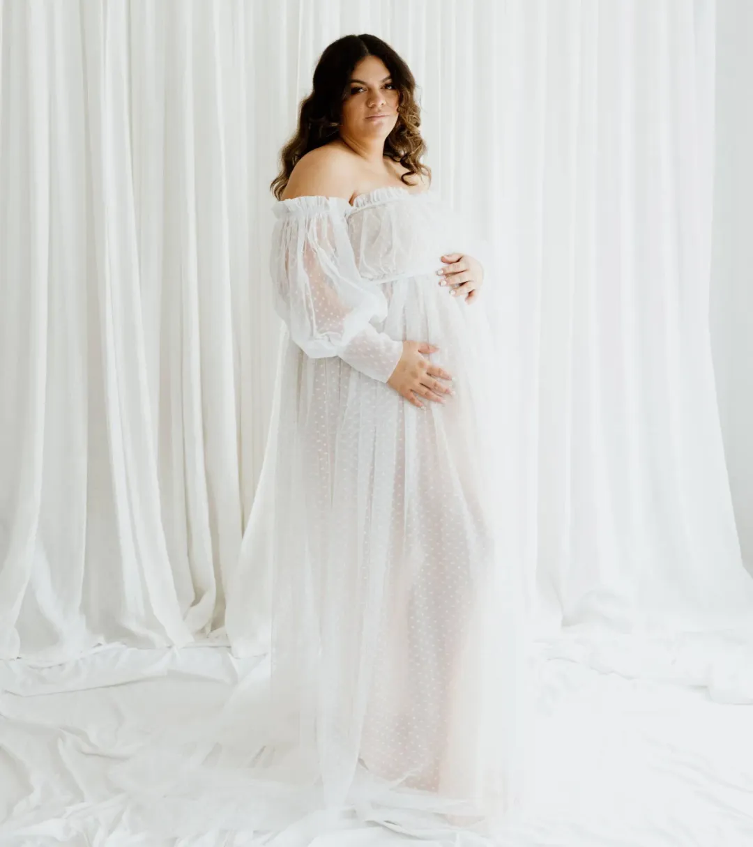 Isadora Tulle Dress White in Nude Lining Size M / AU 12 for rent on The Volte - main image