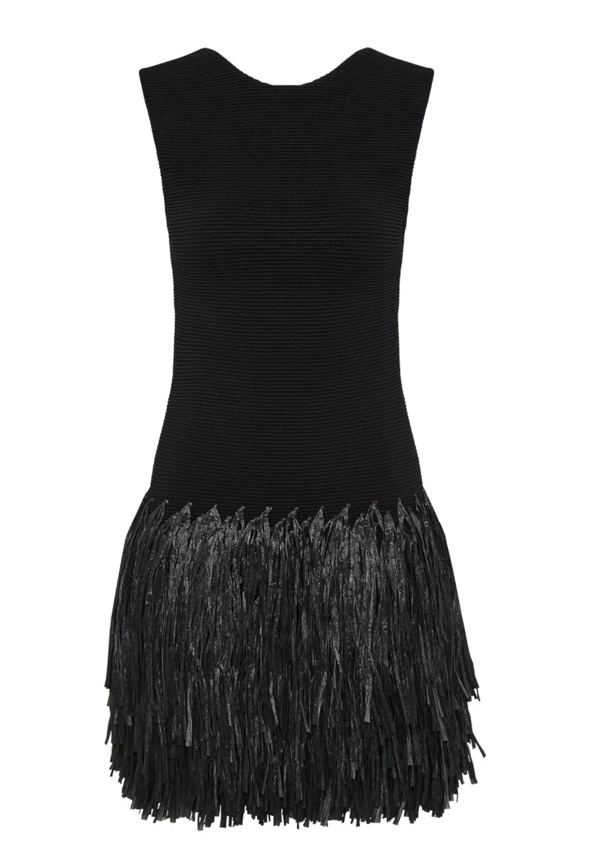 Aje Rushes Raffia Knit Mini Dress Black Size M / AU 10 - Image 4