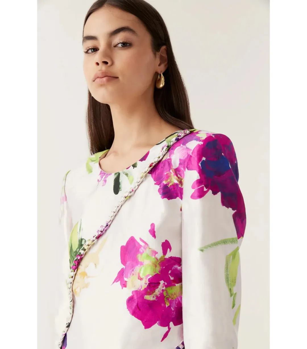 Aje Arbour Whipstitch Mini Dress in Wlid Hydrangea Size AU 8 for rent on The Volte - main image