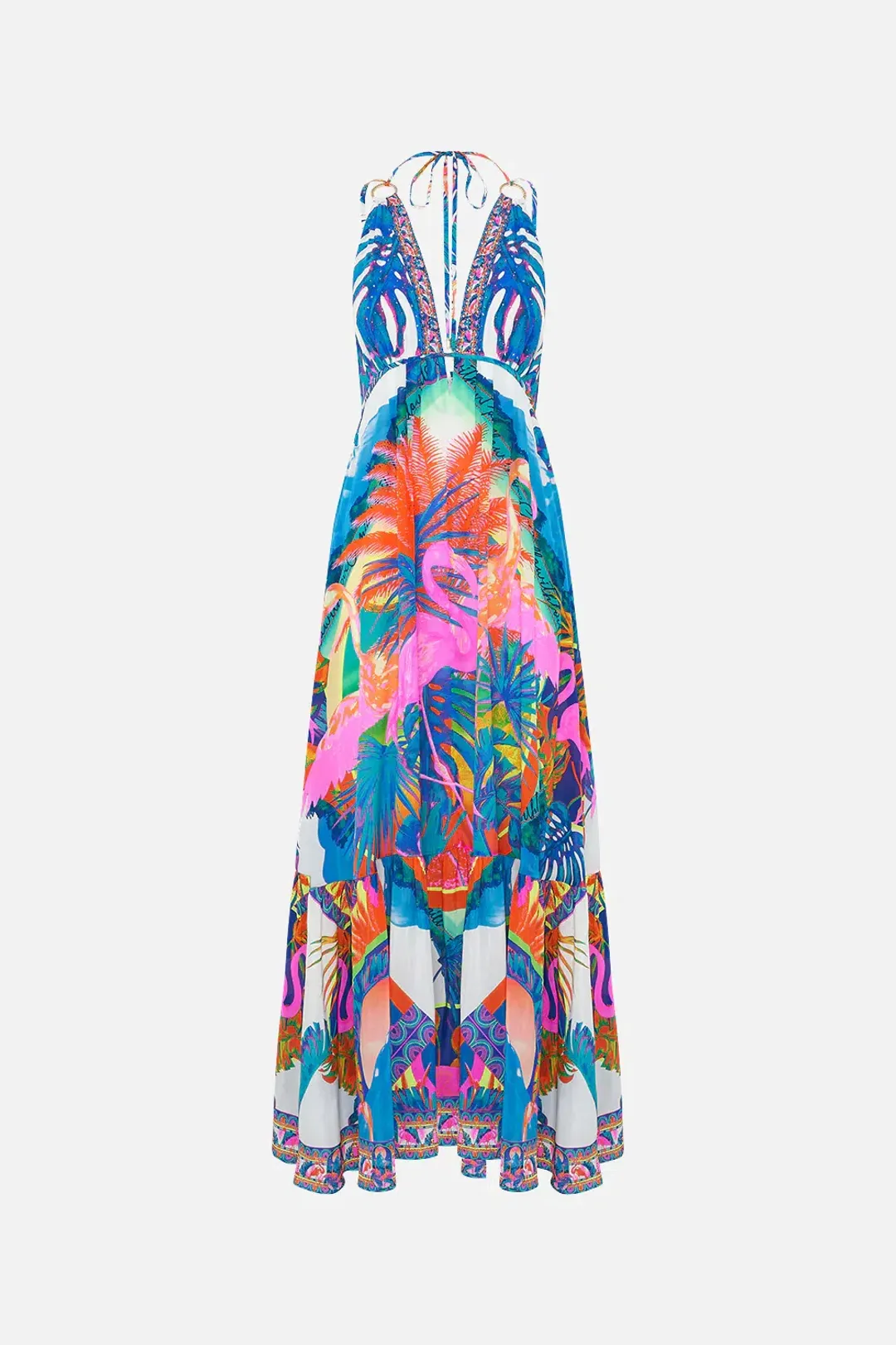 Camilla Flamenco Flamingo Tiered Dress with Hardware Size 14/L for rent on The Volte - main image